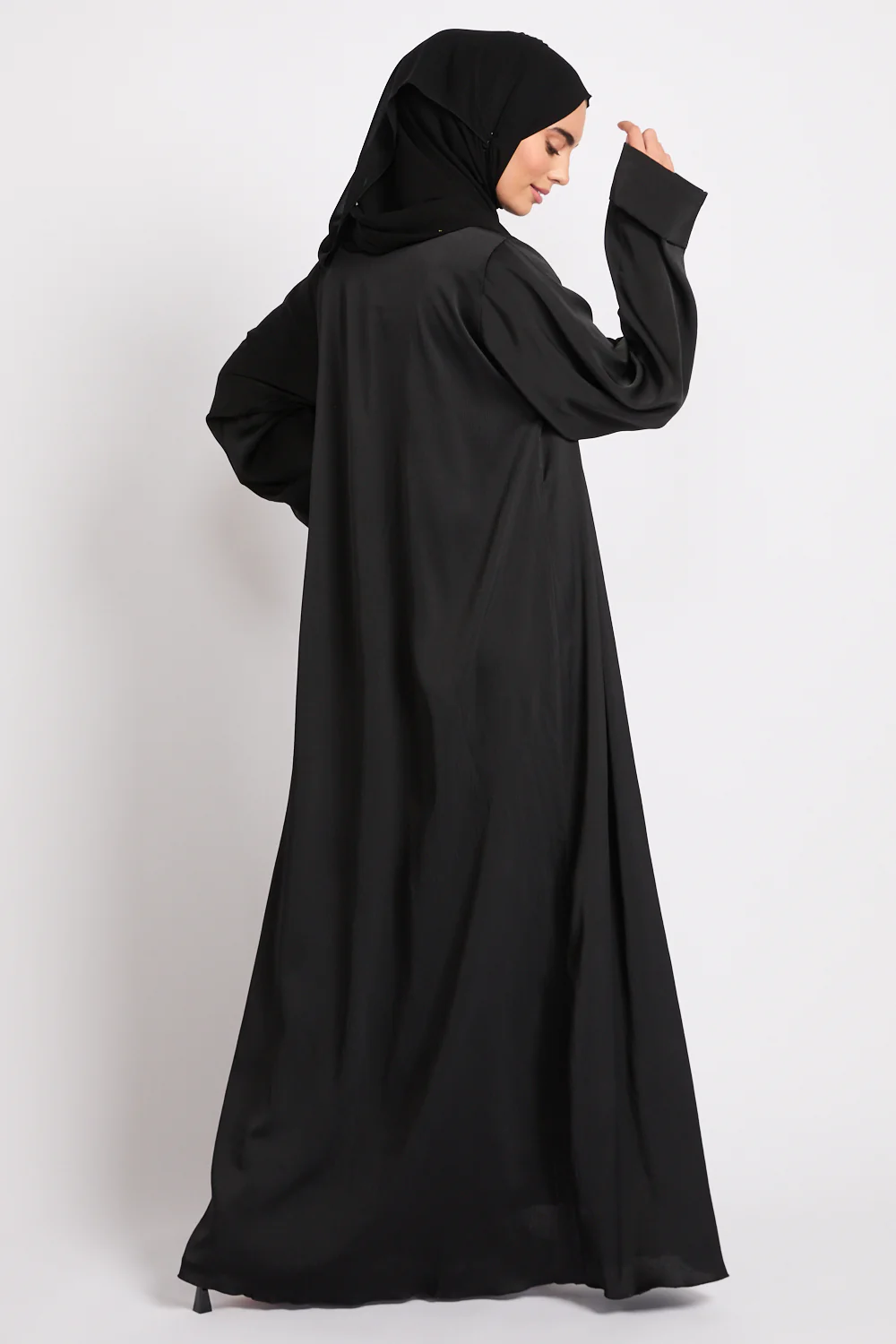 Premium Signature Open Abaya – Black - Image 5
