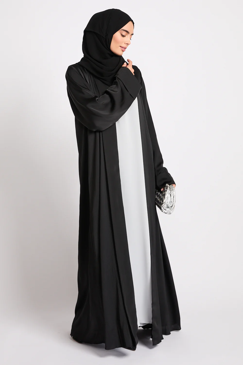Premium Signature Open Abaya – Black - Image 7