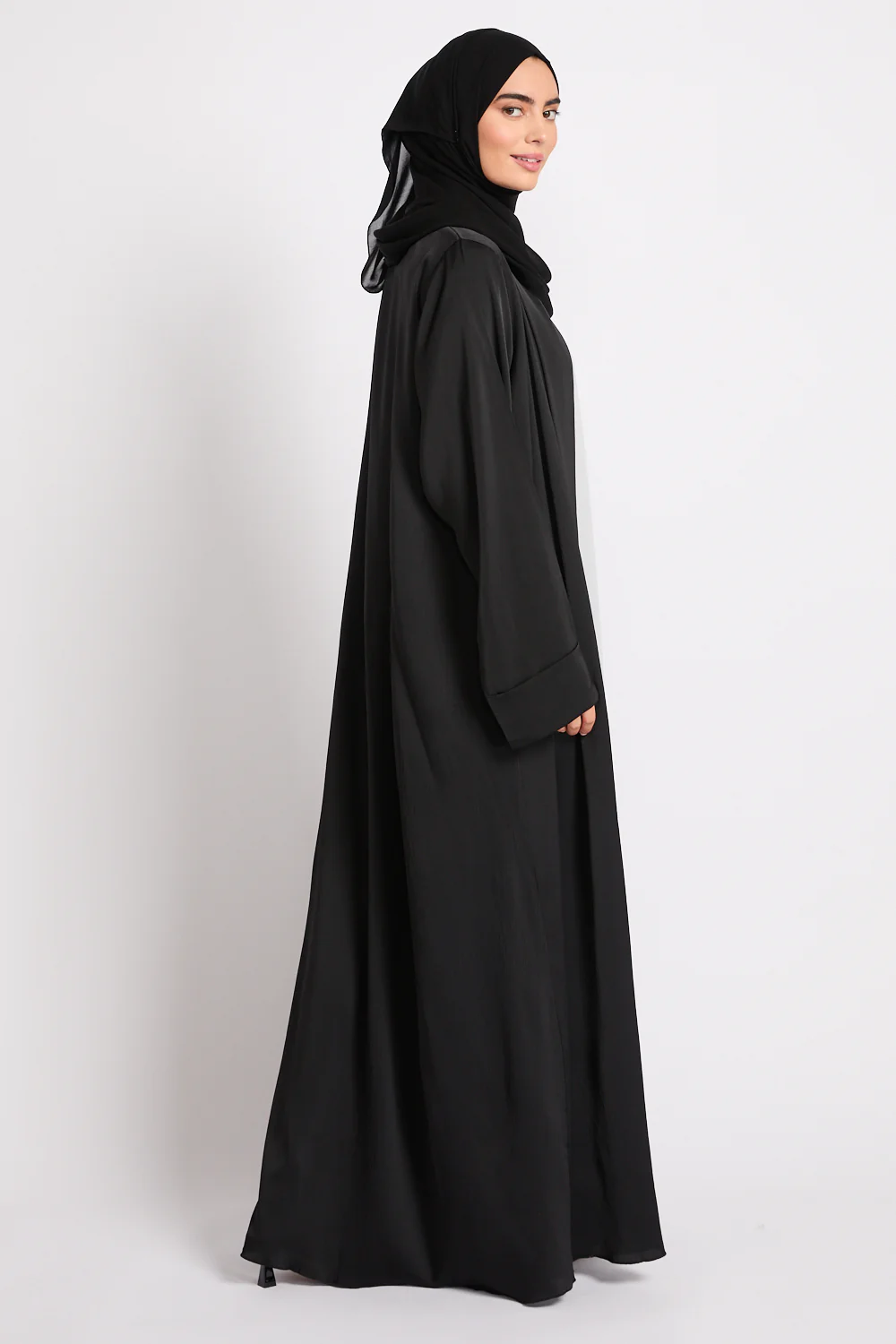 Premium Signature Open Abaya – Black - Image 8