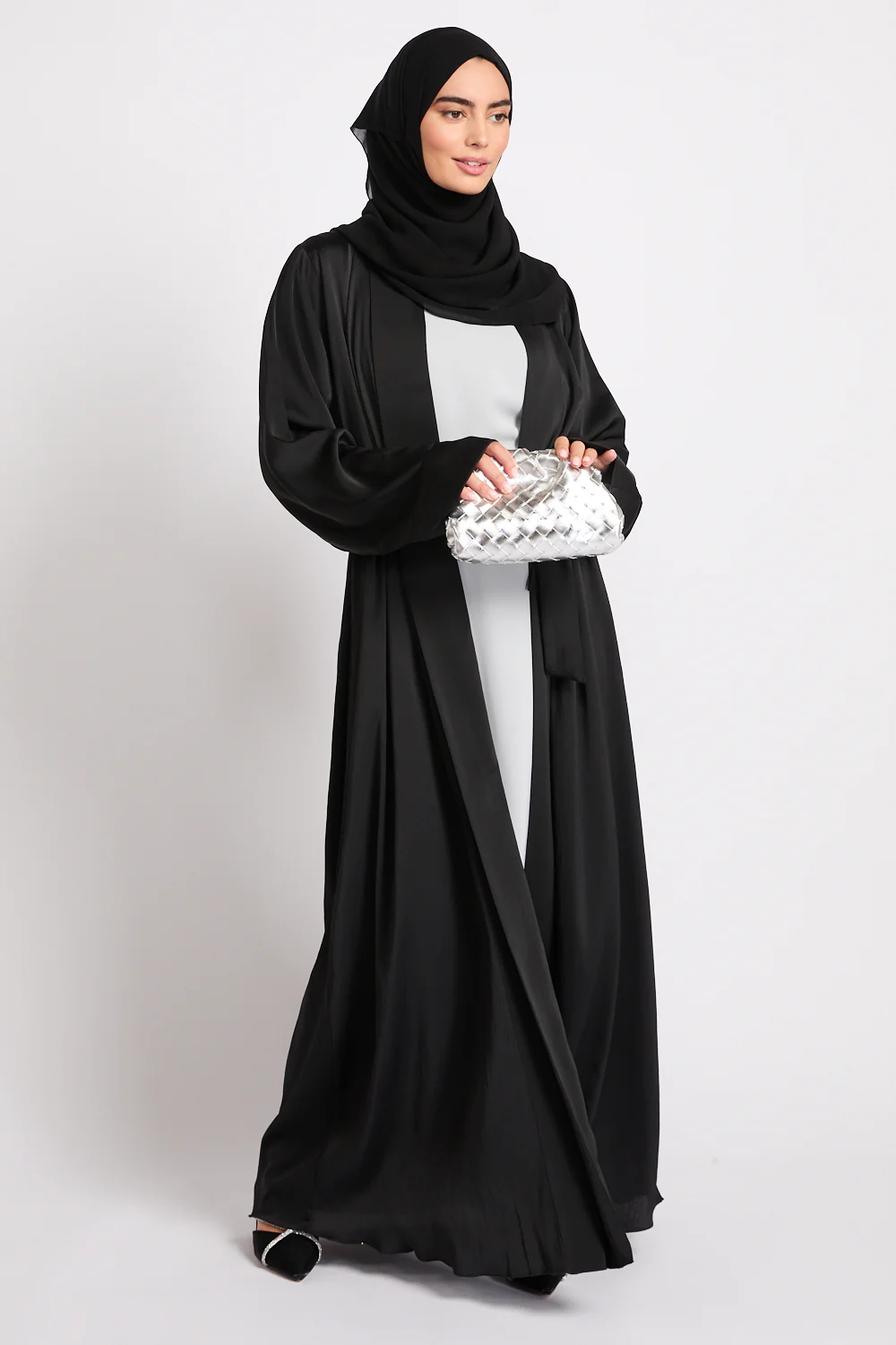 Premium Signature Open Abaya – Black - Image 9