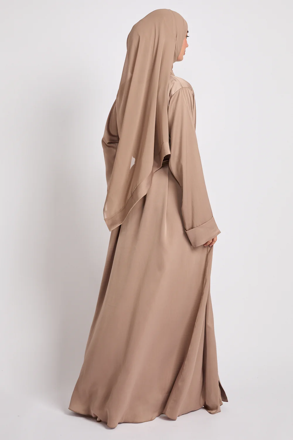 Premium Signature Open Abaya – Latte - Image 4