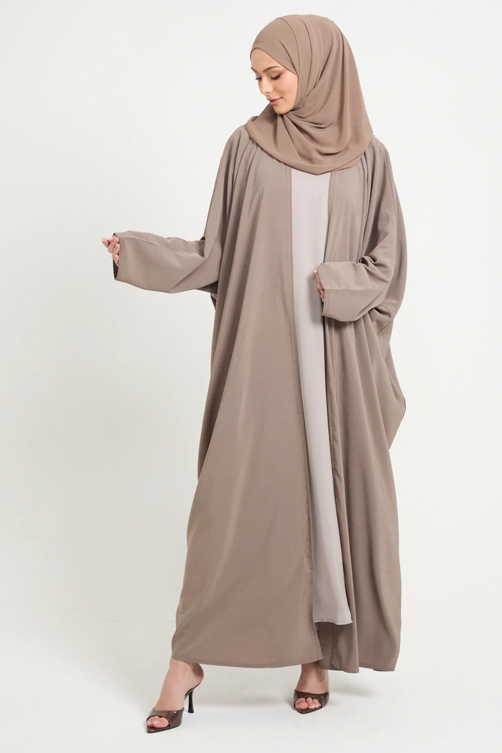 Premium Soft Textured Open Bisht - Mink Sand - Image 4