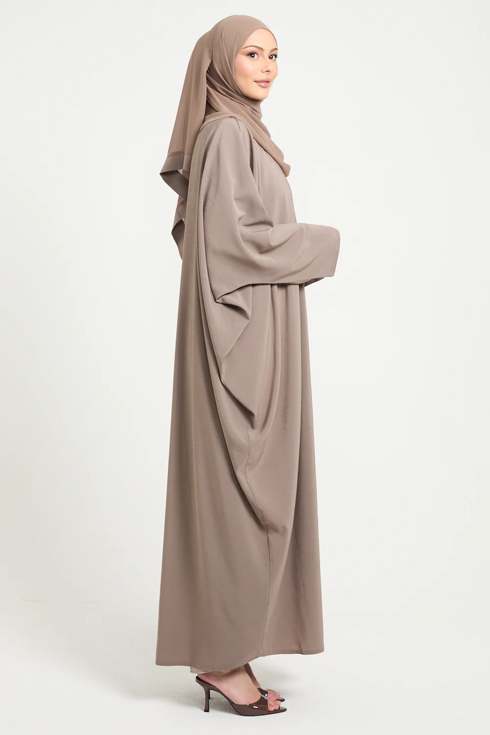 Premium Soft Textured Open Bisht - Mink Sand - Image 5