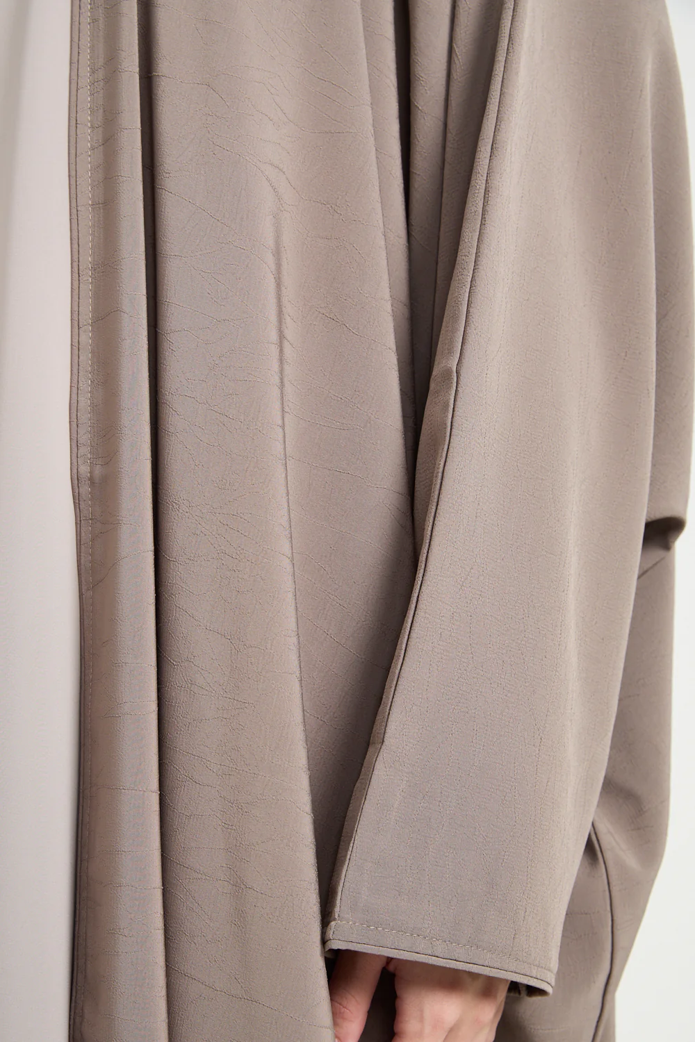 Premium Soft Textured Open Bisht - Mink Sand - Image 7