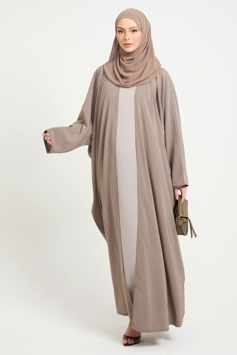 Premium Soft Textured Open Bisht - Mink Sand - Image 8