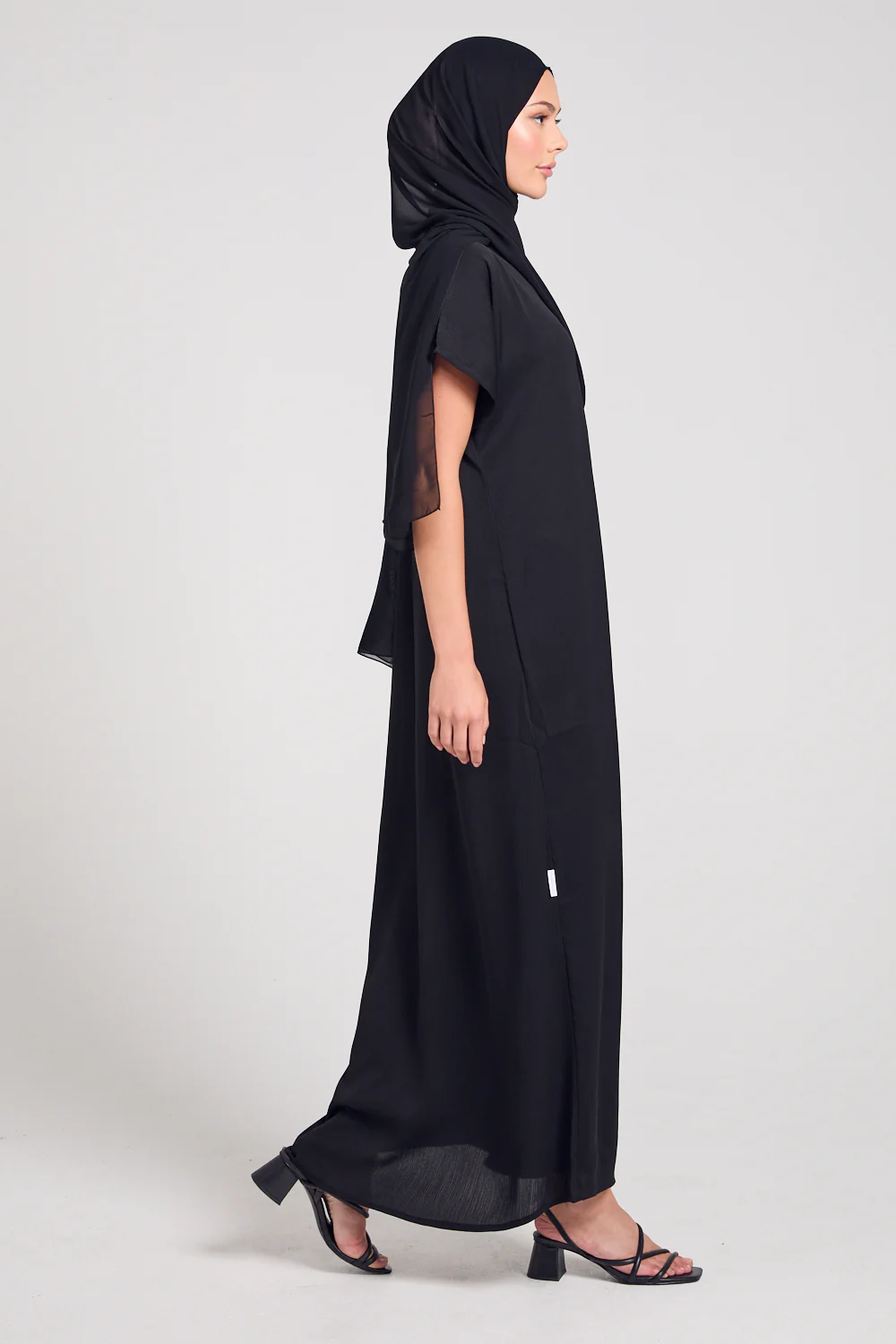 Premium Textured Inner Slip Dress - Black - Image 2