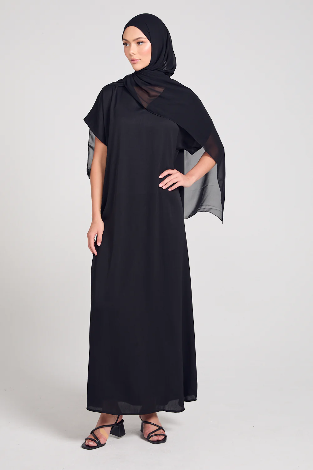 Premium Textured Inner Slip Dress - Black - Image 3