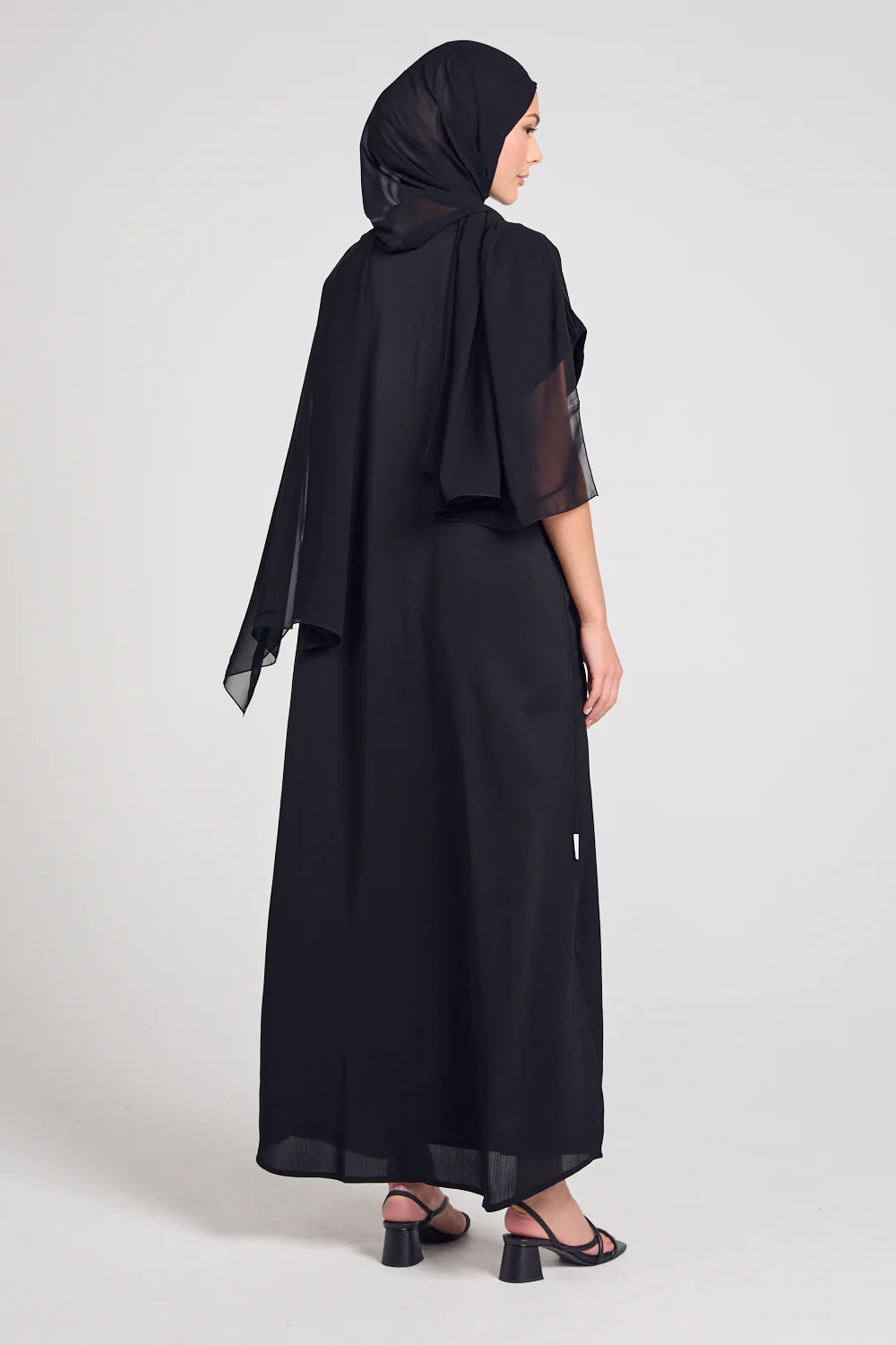 Premium Textured Inner Slip Dress - Black - Image 5