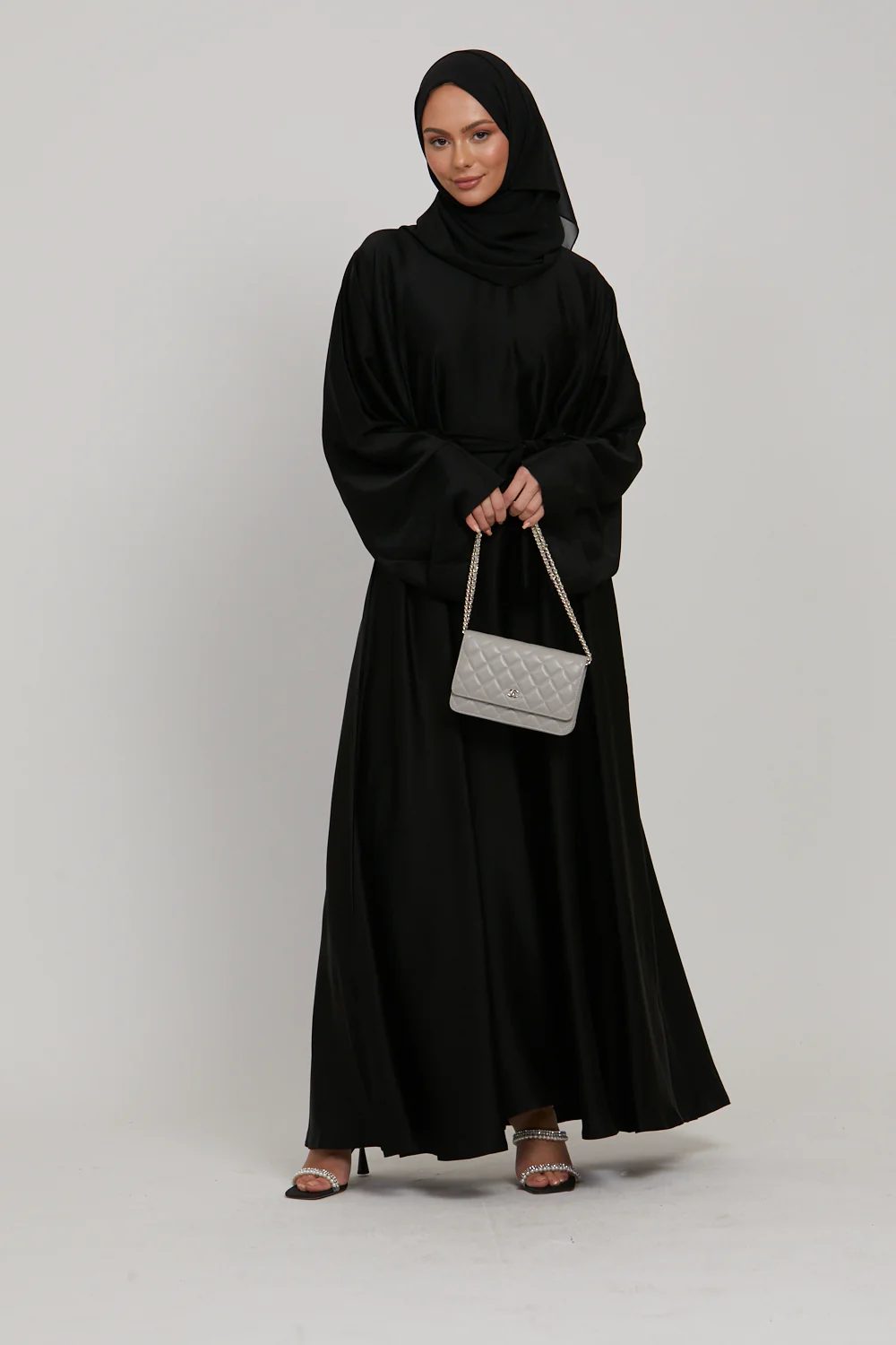 Premium Timeless Umbrella Cut Closed Abaya with Folded Cuffs - Black - Image 6