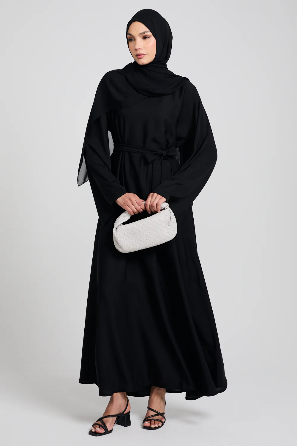 Premium Umbrella Cut Closed Abaya - Black - Image 5