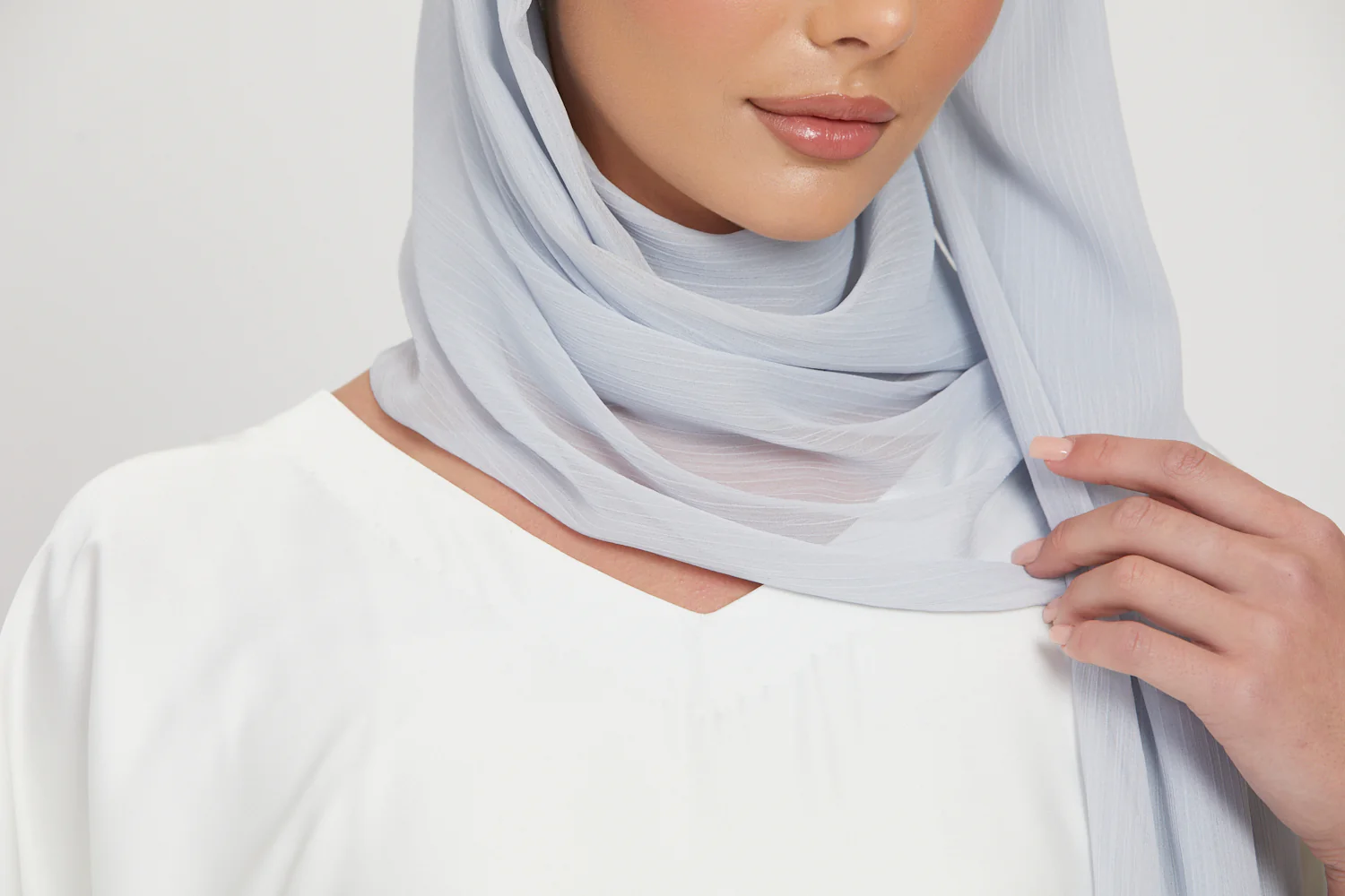 Premium Satin Inner Slip Dress WITH LINING - White - Image 5
