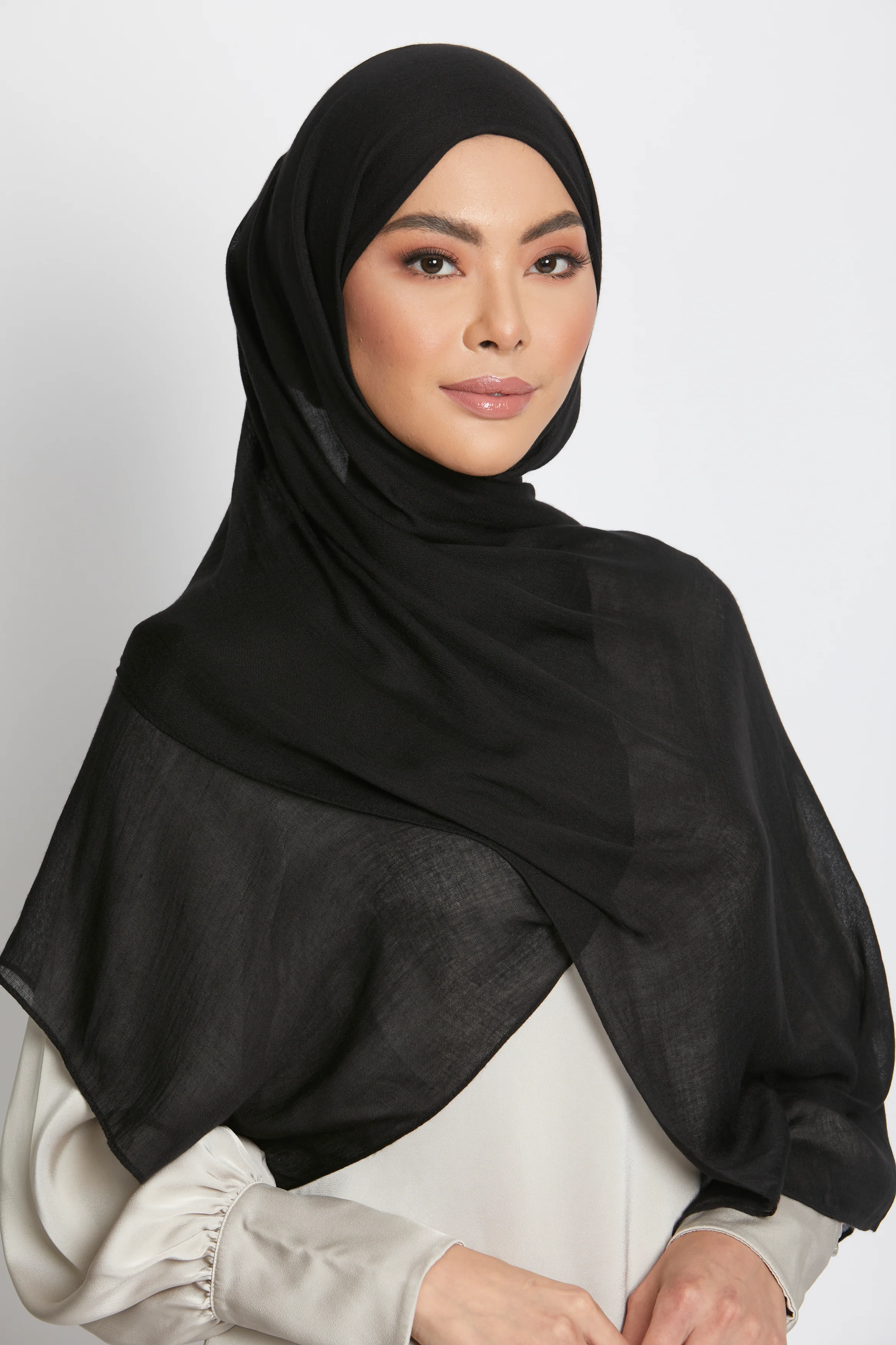 Rayon Lightweight Viscose Hijab - Black - Image 3