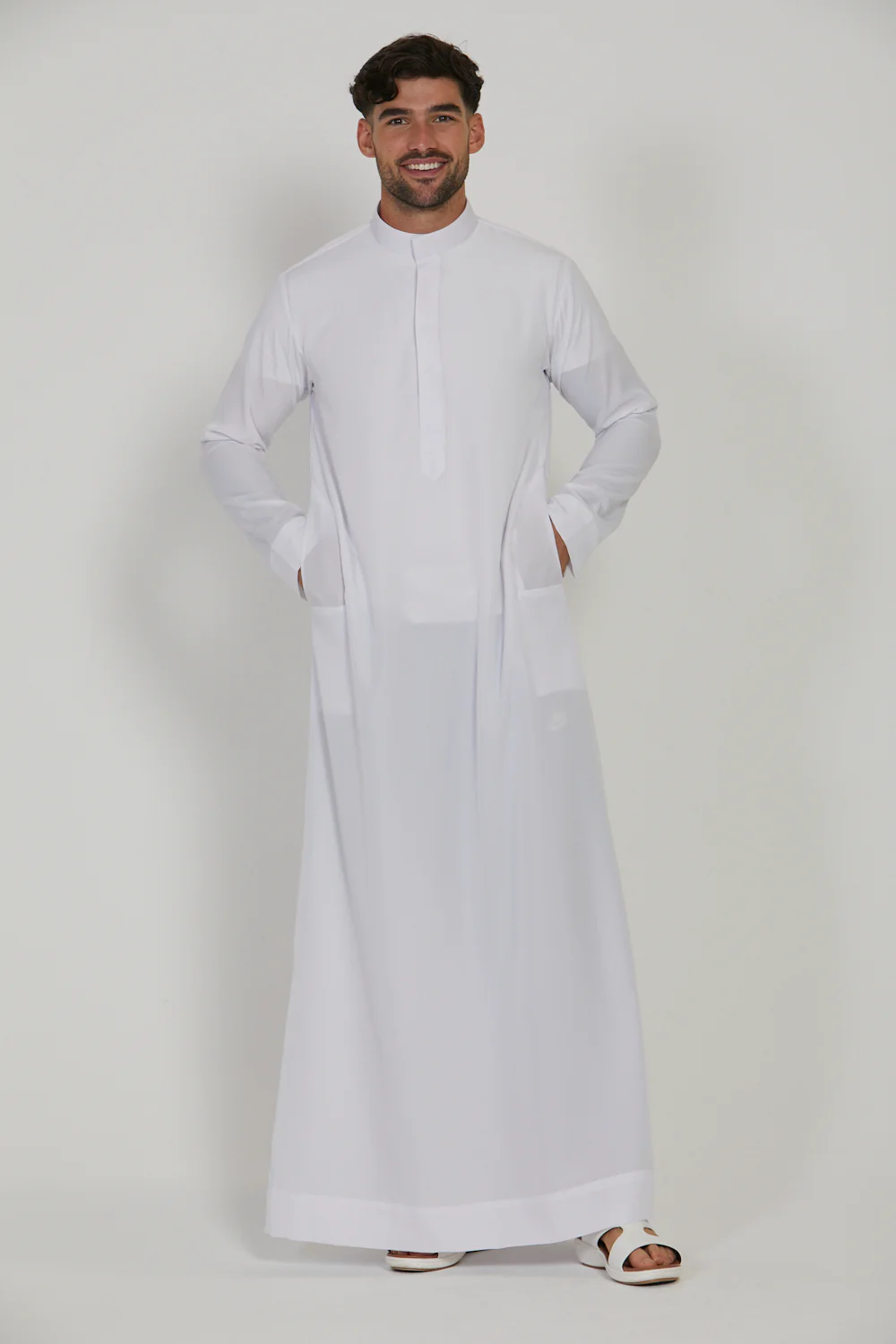 Royal Kuwaiti Thobe - White - Image 3
