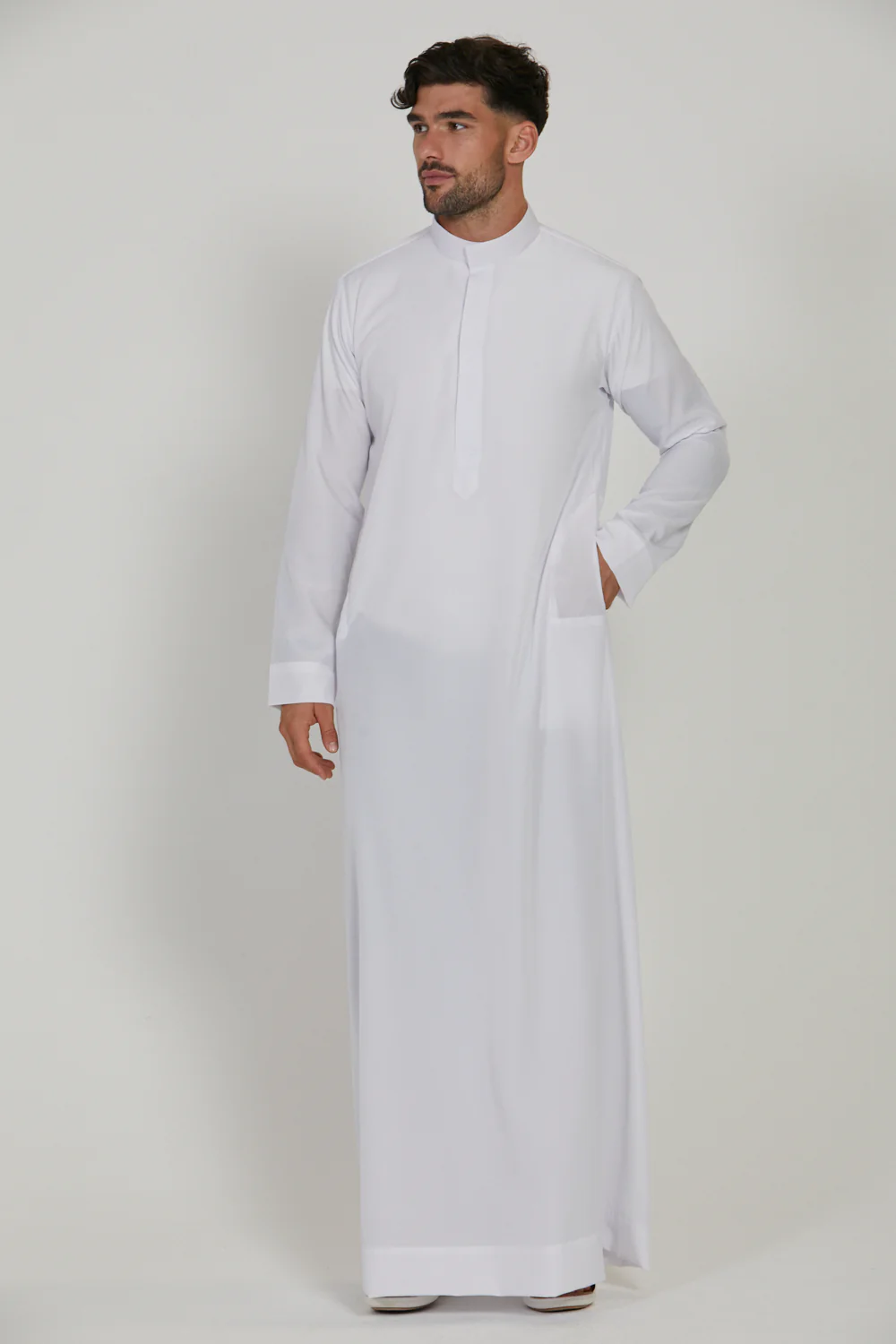 Royal Kuwaiti Thobe - White - Image 4