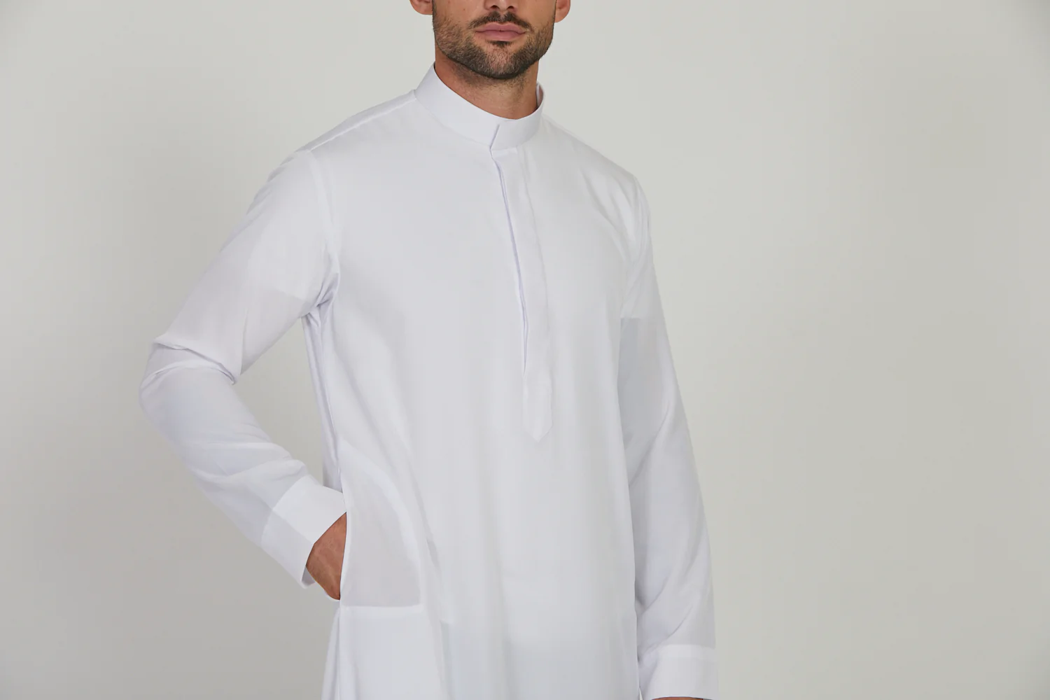 Royal Kuwaiti Thobe - White - Image 8
