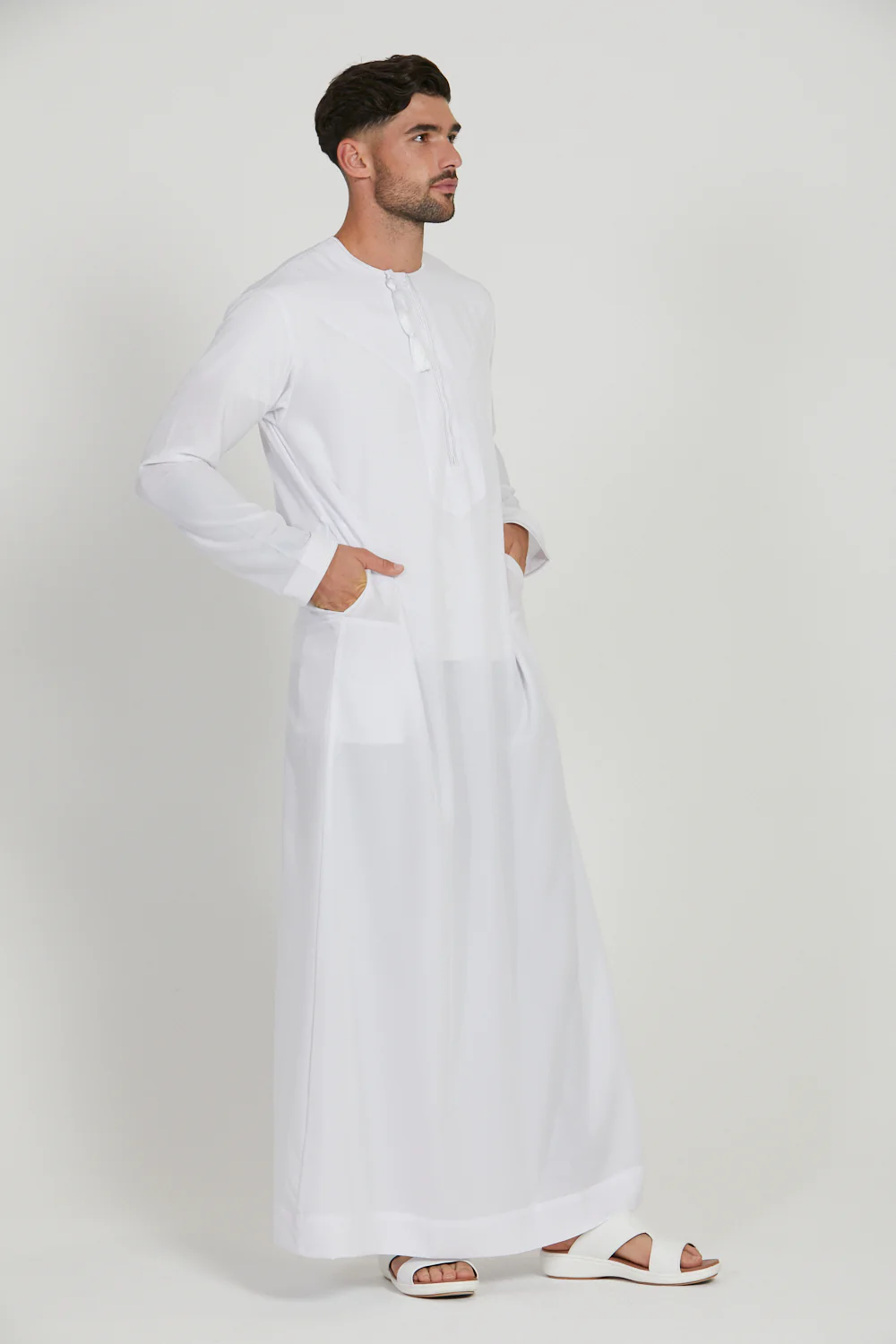 Royal Omani Thobe - White - Image 4
