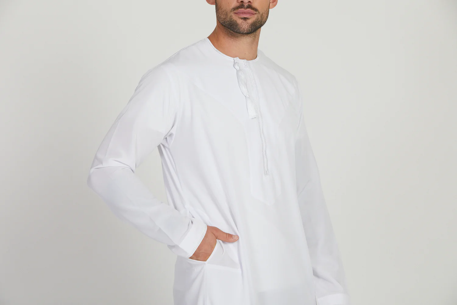 Royal Omani Thobe - White - Image 7