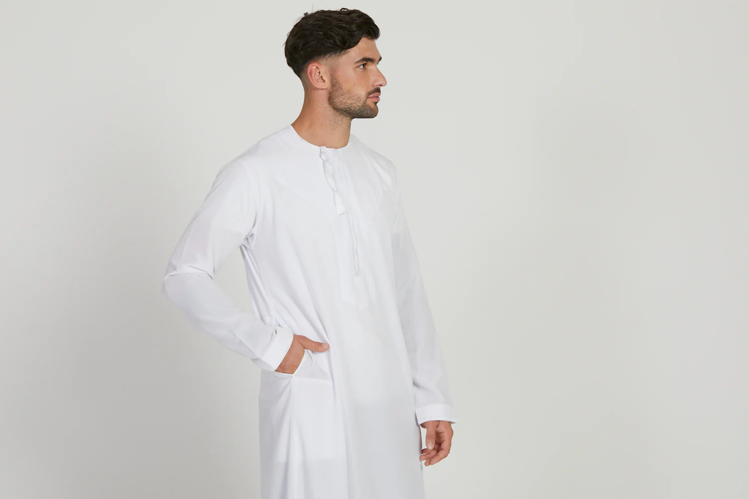Royal Omani Thobe - White - Image 8