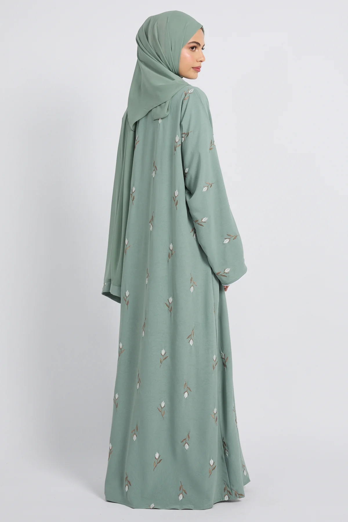 Sage Bloom Four Piece Abaya Set - Image 6