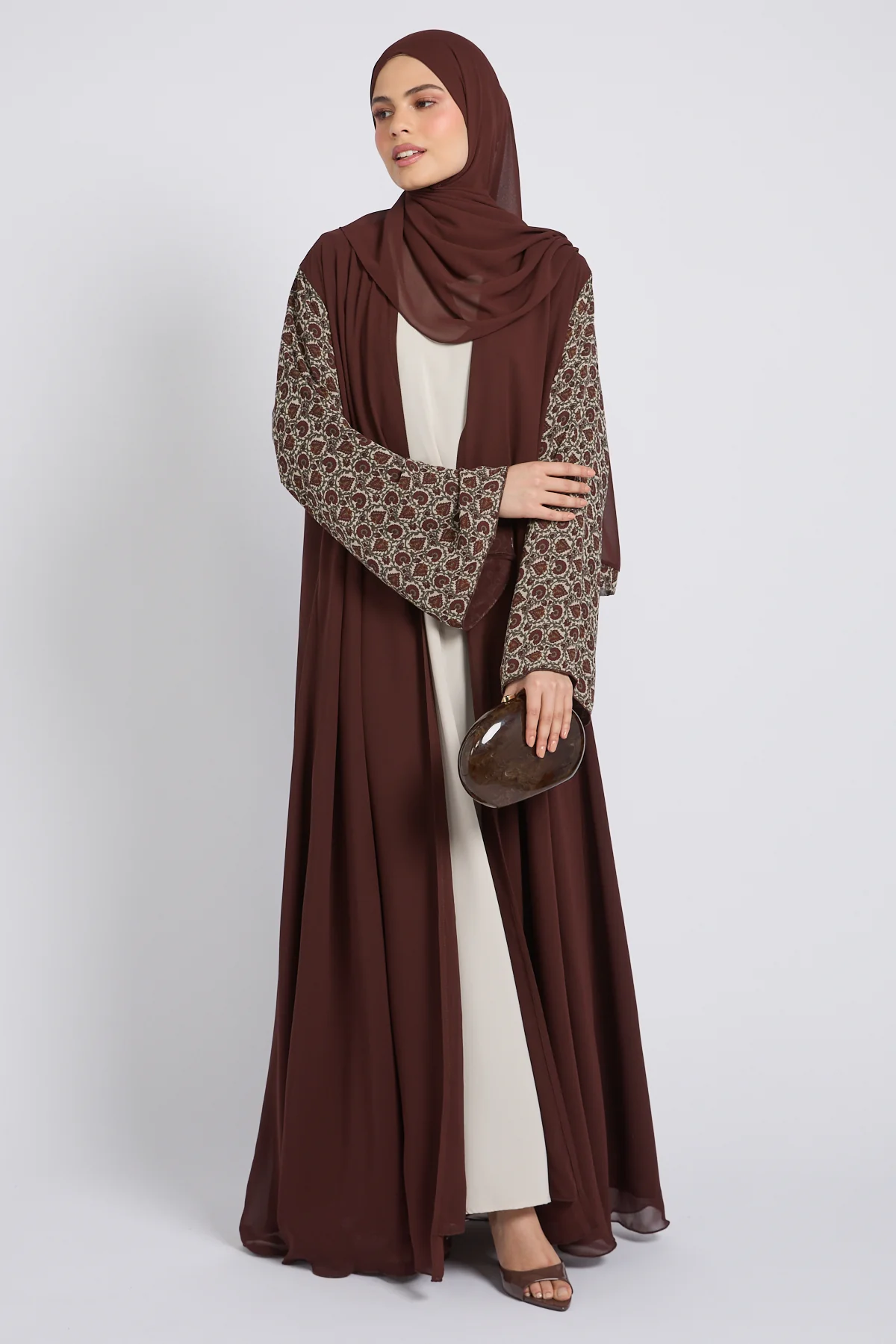 Sahara Bloom Chiffon Open Abaya - LIMITED EDITION
