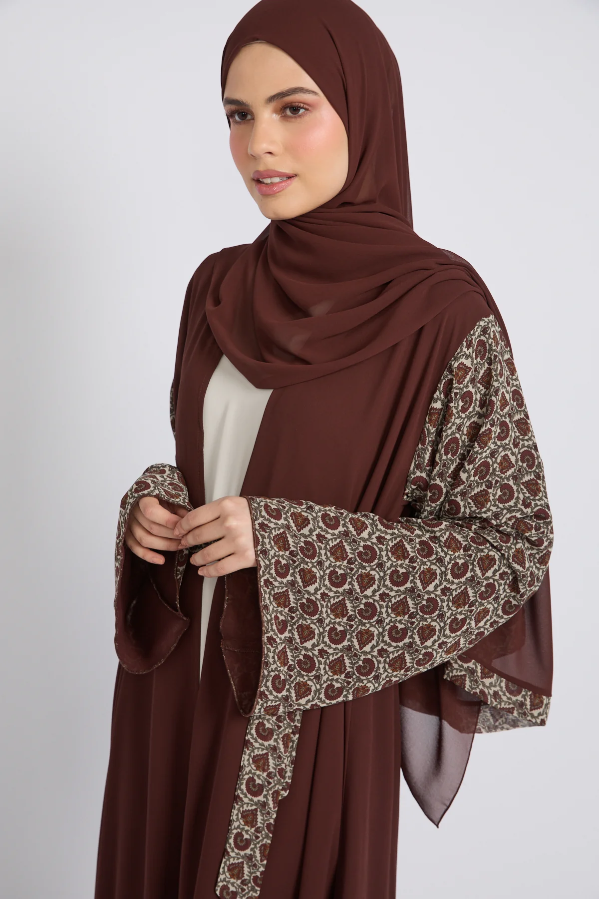 Sahara Bloom Chiffon Open Abaya - LIMITED EDITION - Image 2