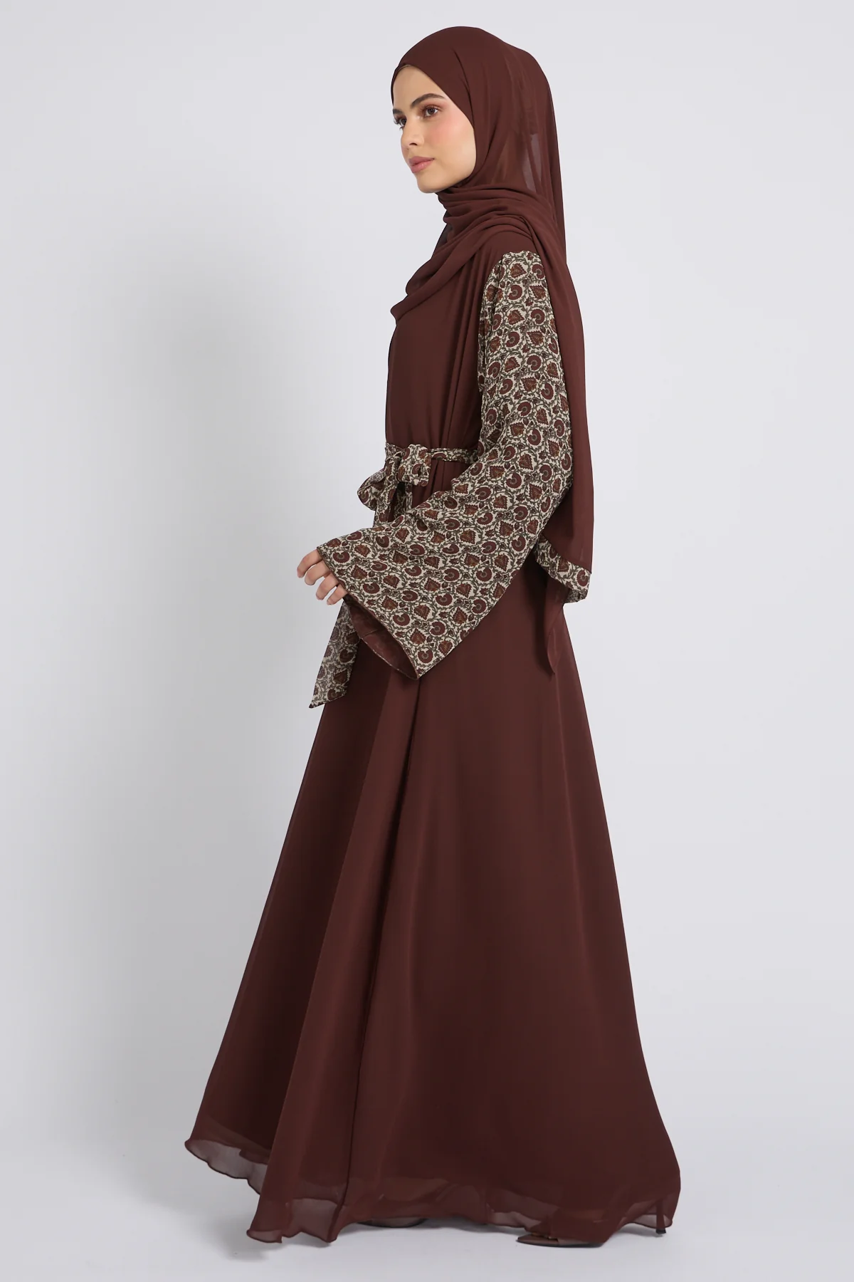 Sahara Bloom Chiffon Open Abaya - LIMITED EDITION - Image 5
