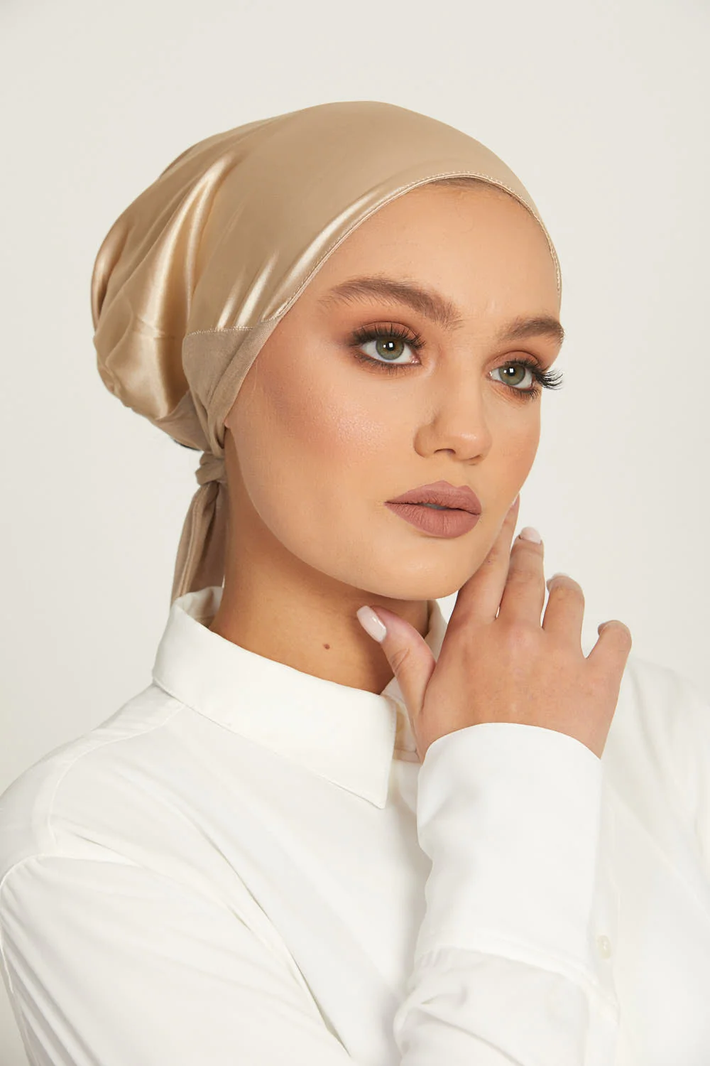 Premium Satin Lined Tie Back Hijab Caps - Image 24