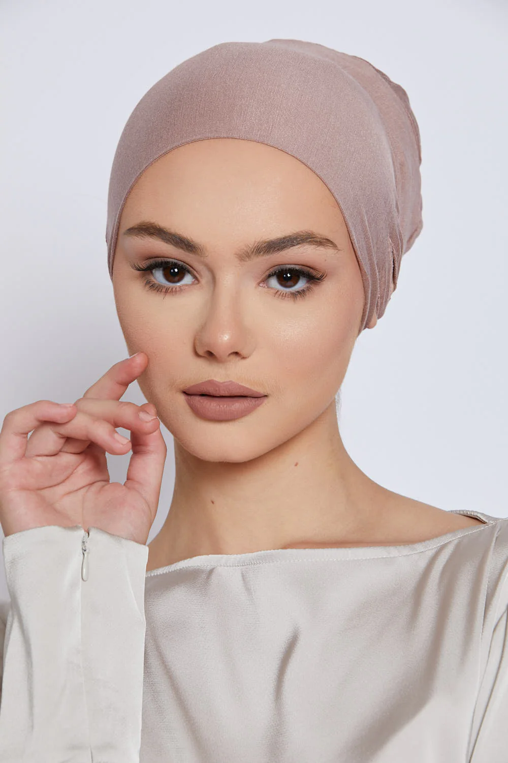 Slit Tie Back Hijab Caps - Image 11