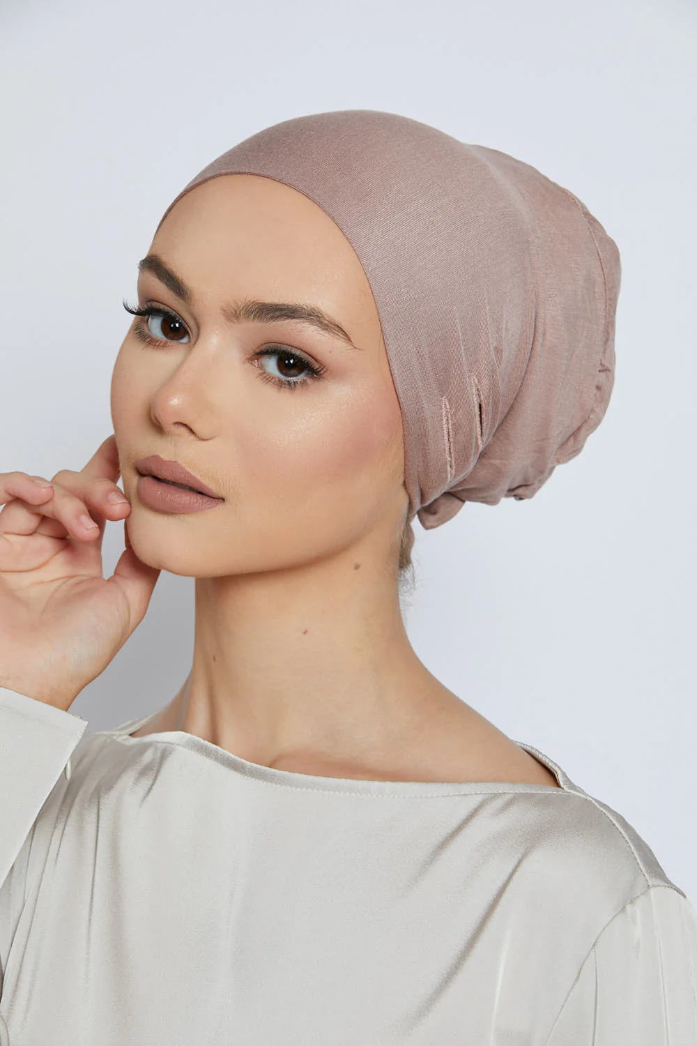 Slit Tie Back Hijab Caps - Image 12