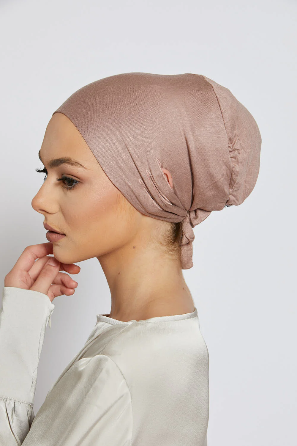 Slit Tie Back Hijab Caps - Image 13
