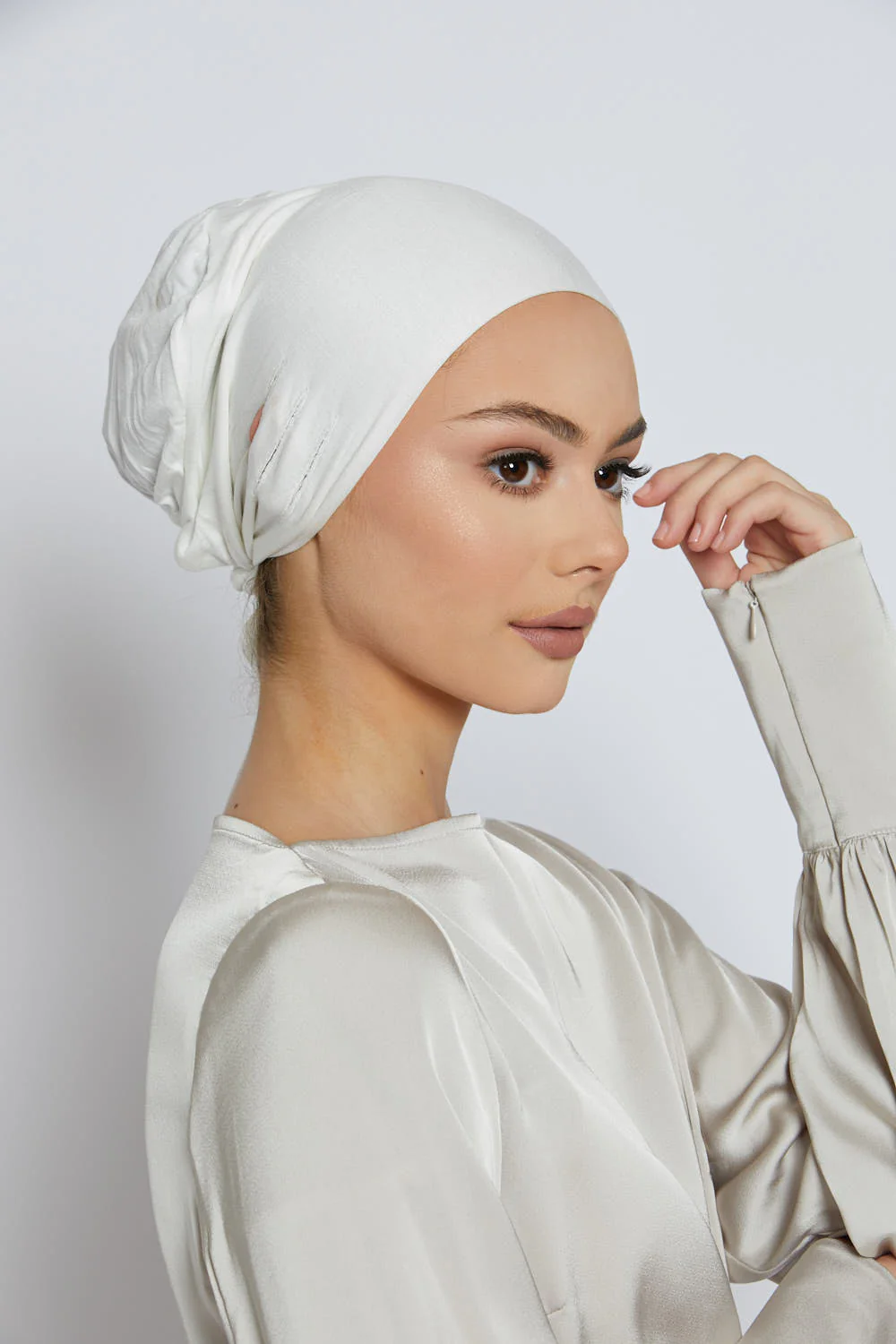 Slit Tie Back Hijab Caps - Image 17