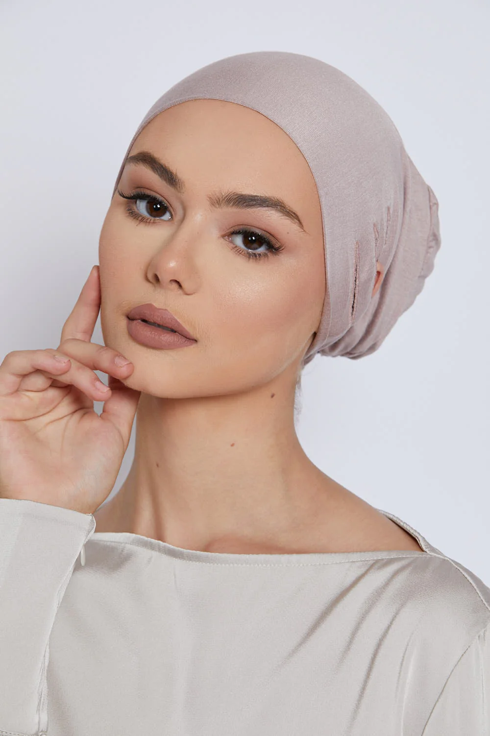 Slit Tie Back Hijab Caps - Image 2