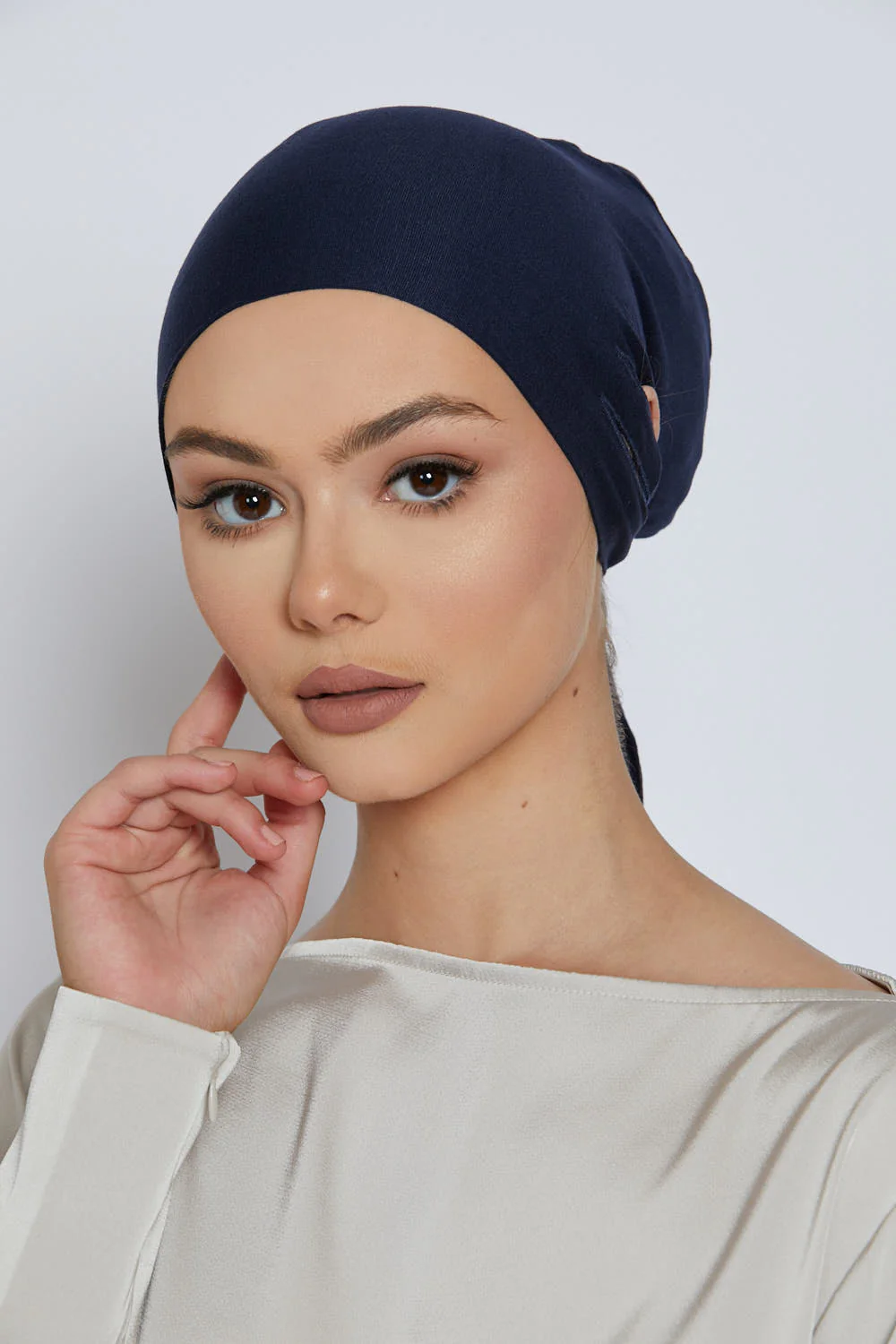 Slit Tie Back Hijab Caps - Image 20