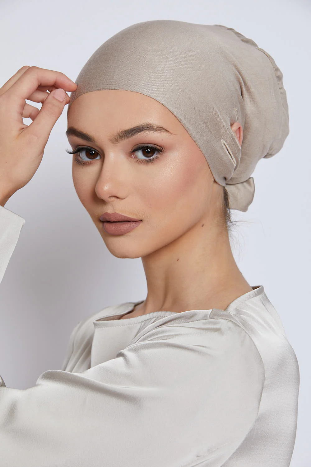 Slit Tie Back Hijab Caps - Image 28