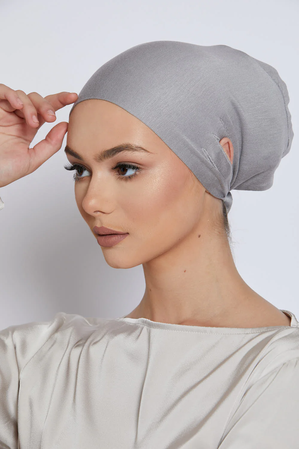 Slit Tie Back Hijab Caps - Image 29