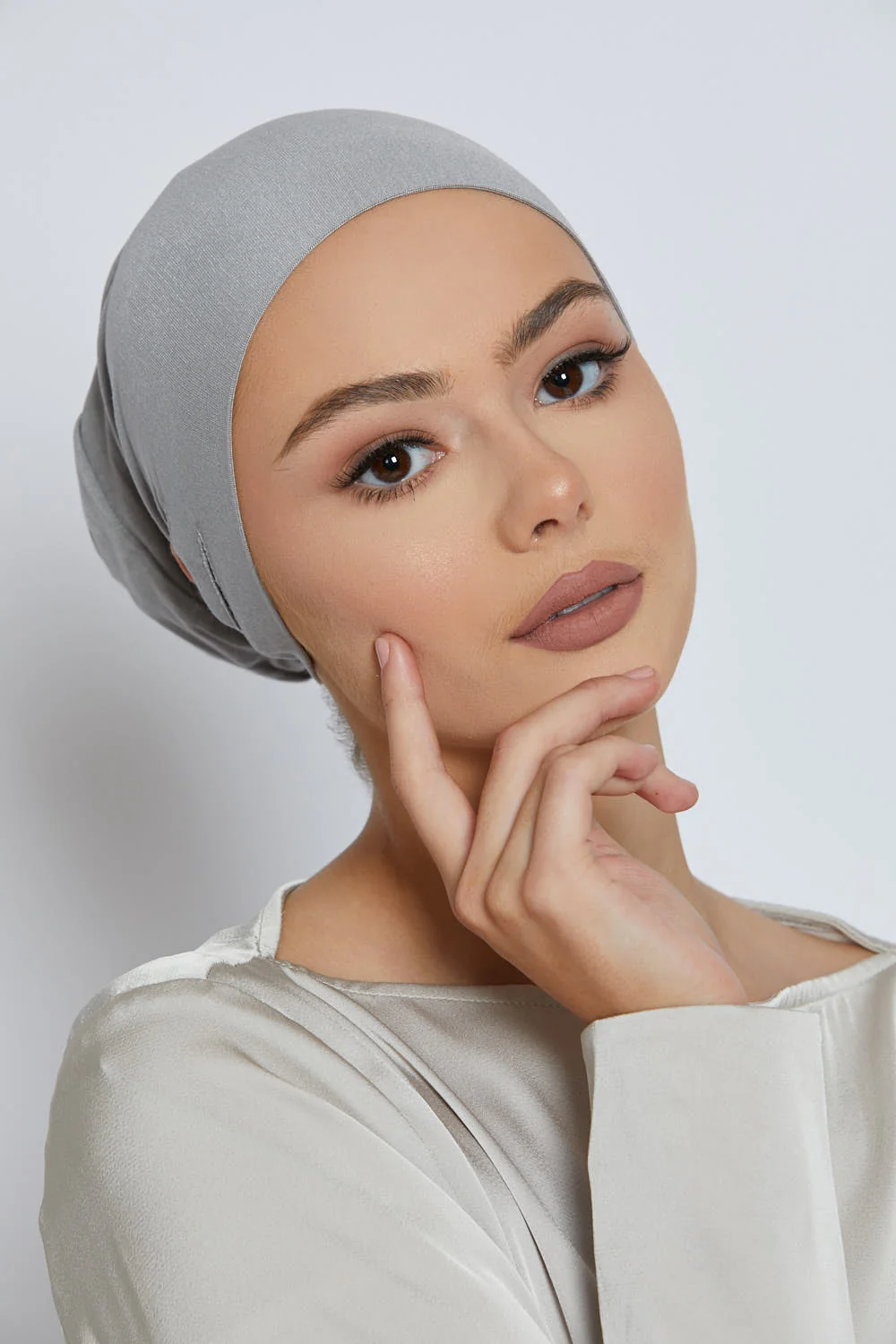 Slit Tie Back Hijab Caps - Image 30