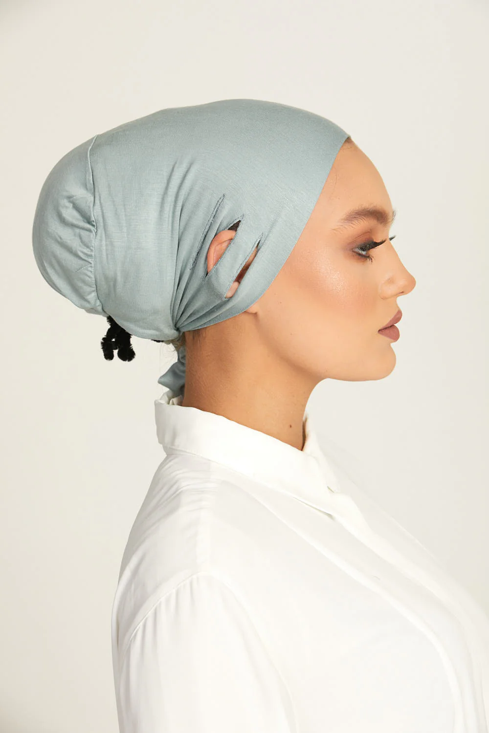 Slit Tie Back Hijab Caps - Image 35