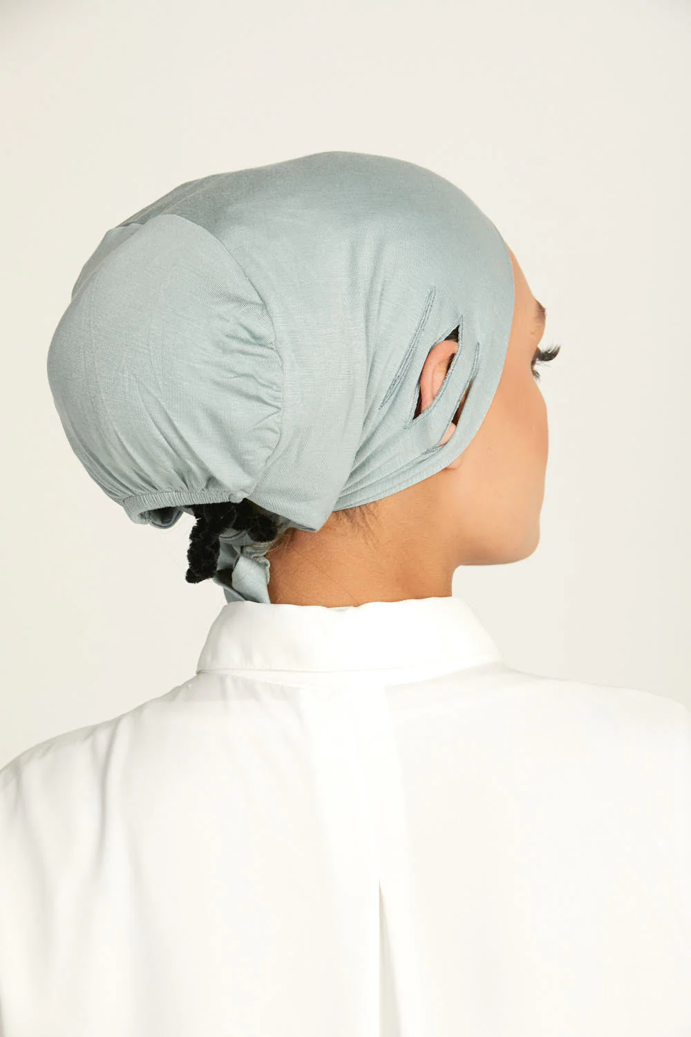 Slit Tie Back Hijab Caps - Image 36