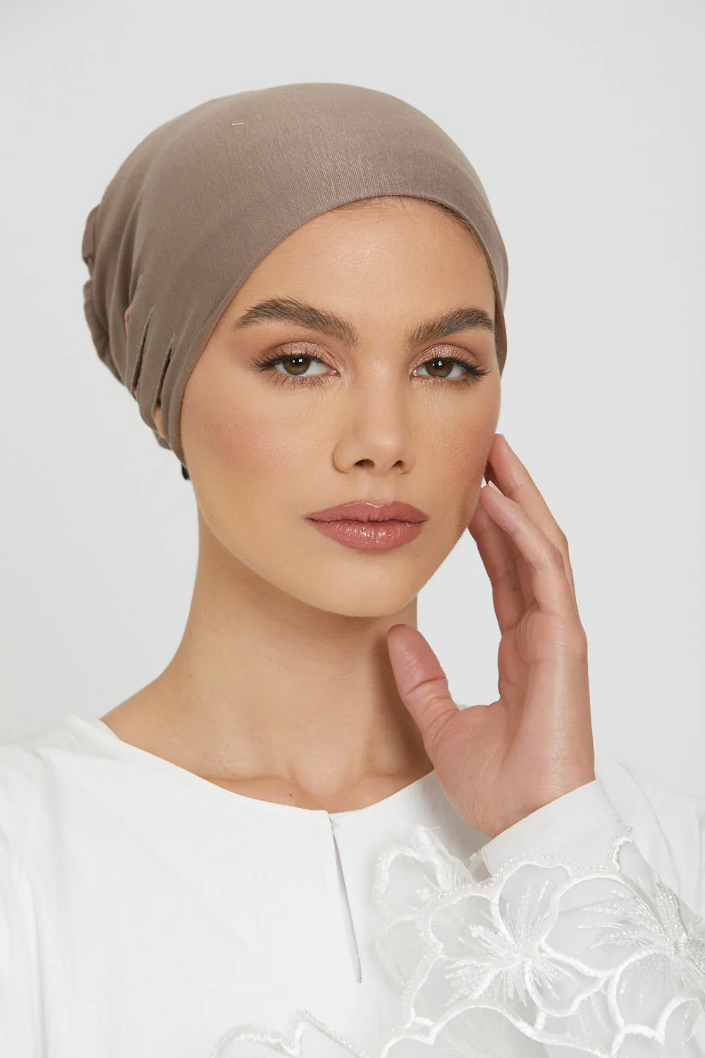 Slit Tie Back Hijab Caps - Image 37