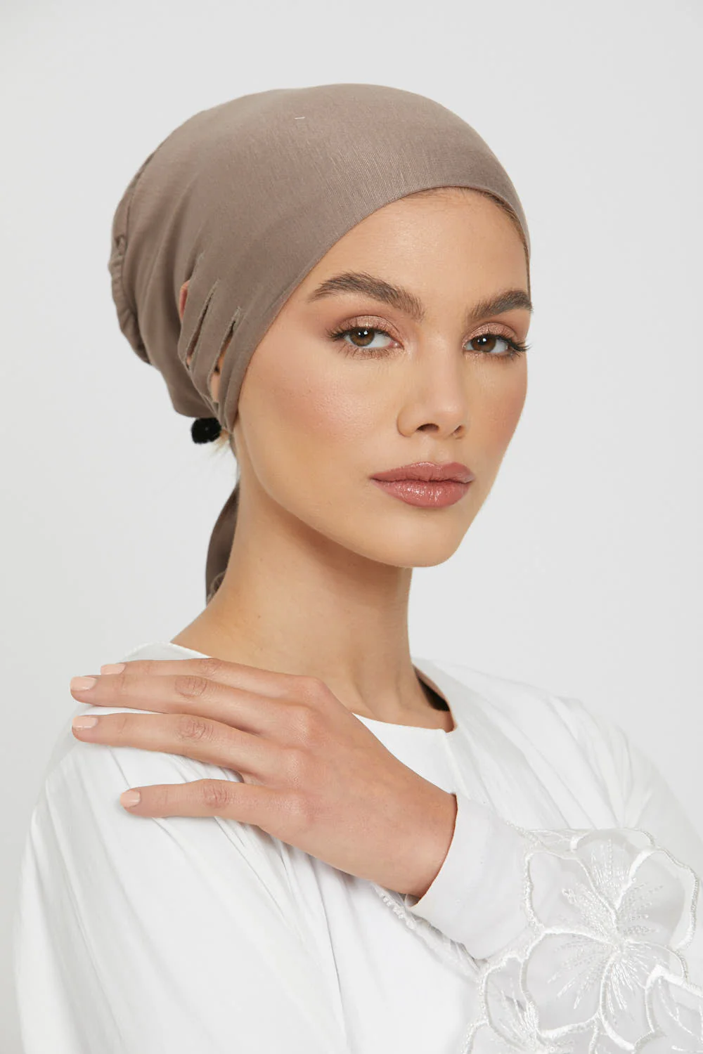 Slit Tie Back Hijab Caps - Image 39