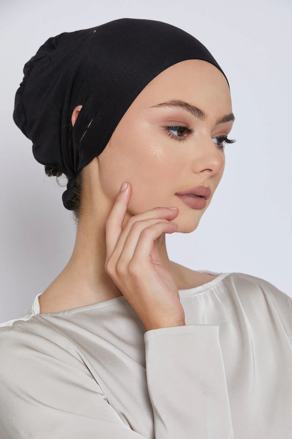 Slit Tie Back Hijab Caps - Image 4