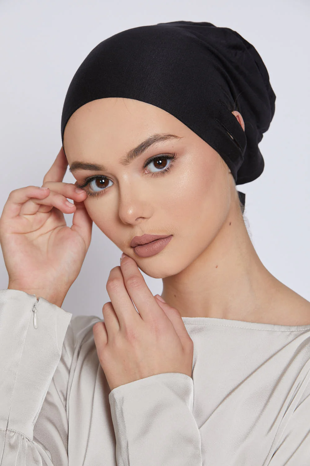 Slit Tie Back Hijab Caps - Image 5