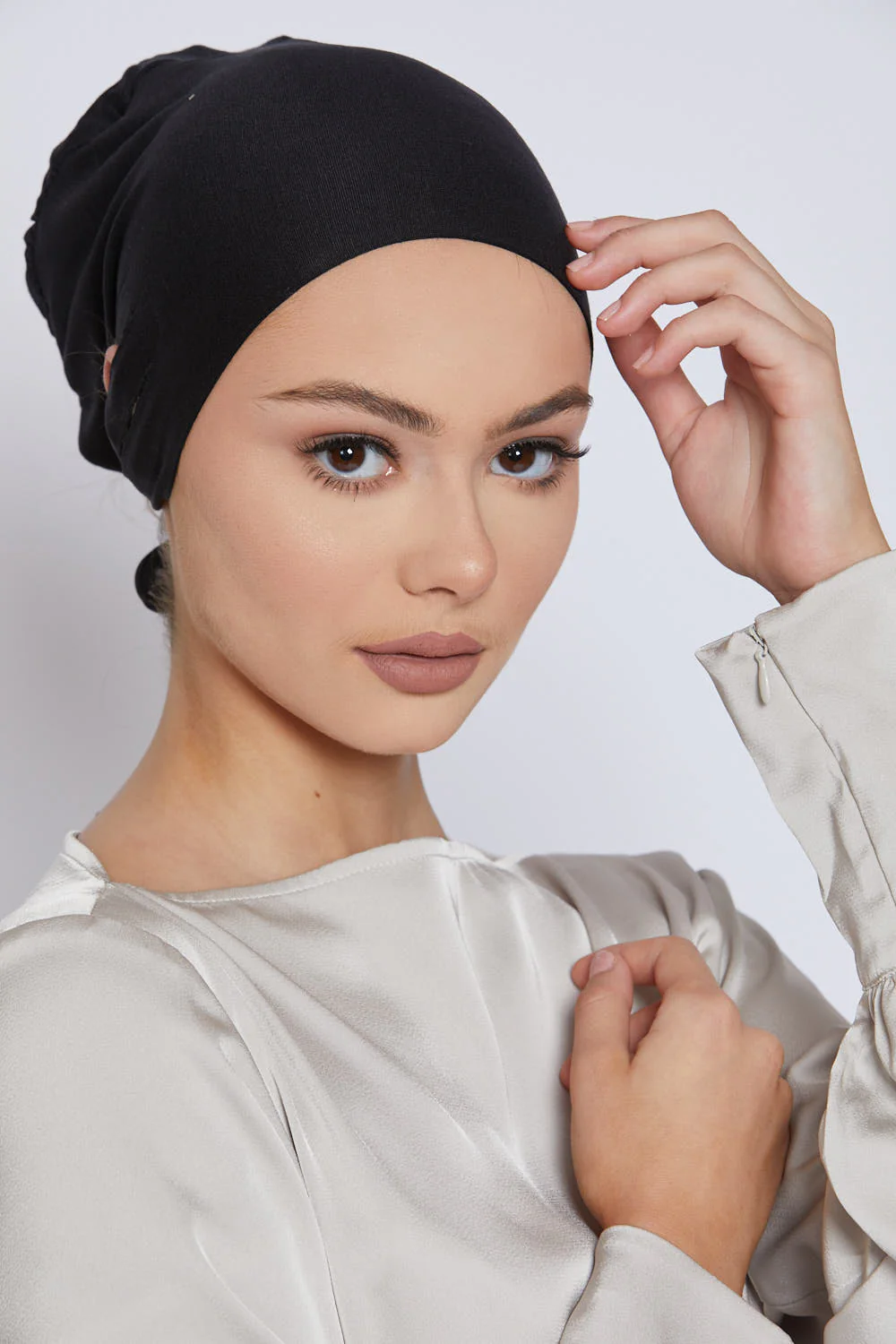 Slit Tie Back Hijab Caps - Image 6