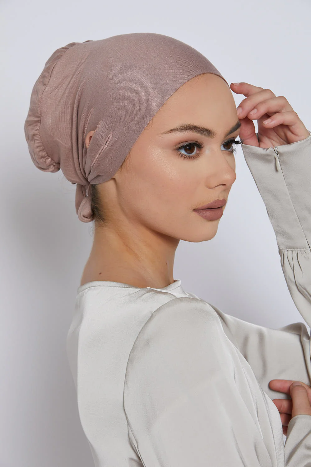 Slit Tie Back Hijab Caps - Image 9