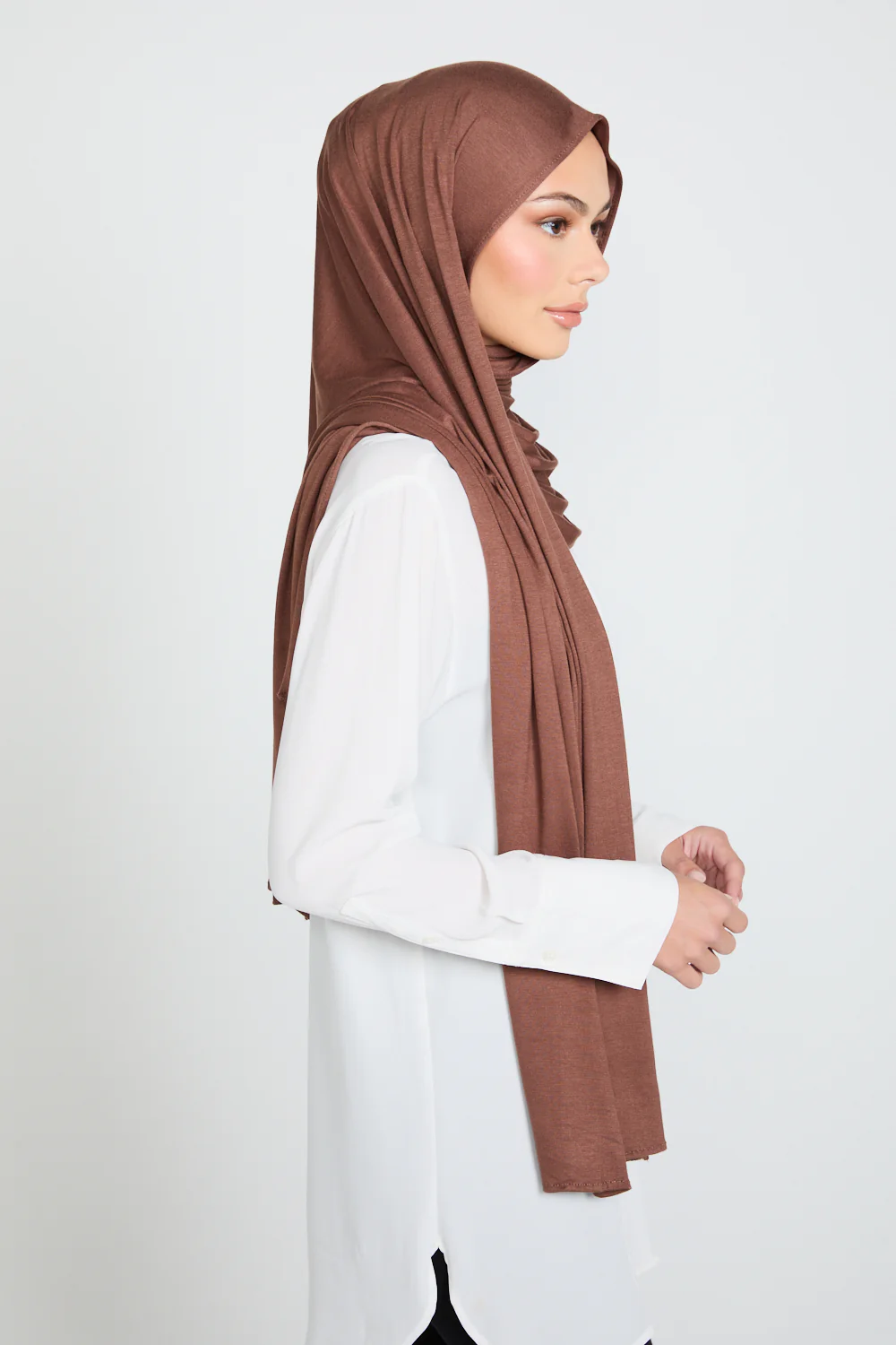 Smoked Chestnut Jersey Hijab - Image 6