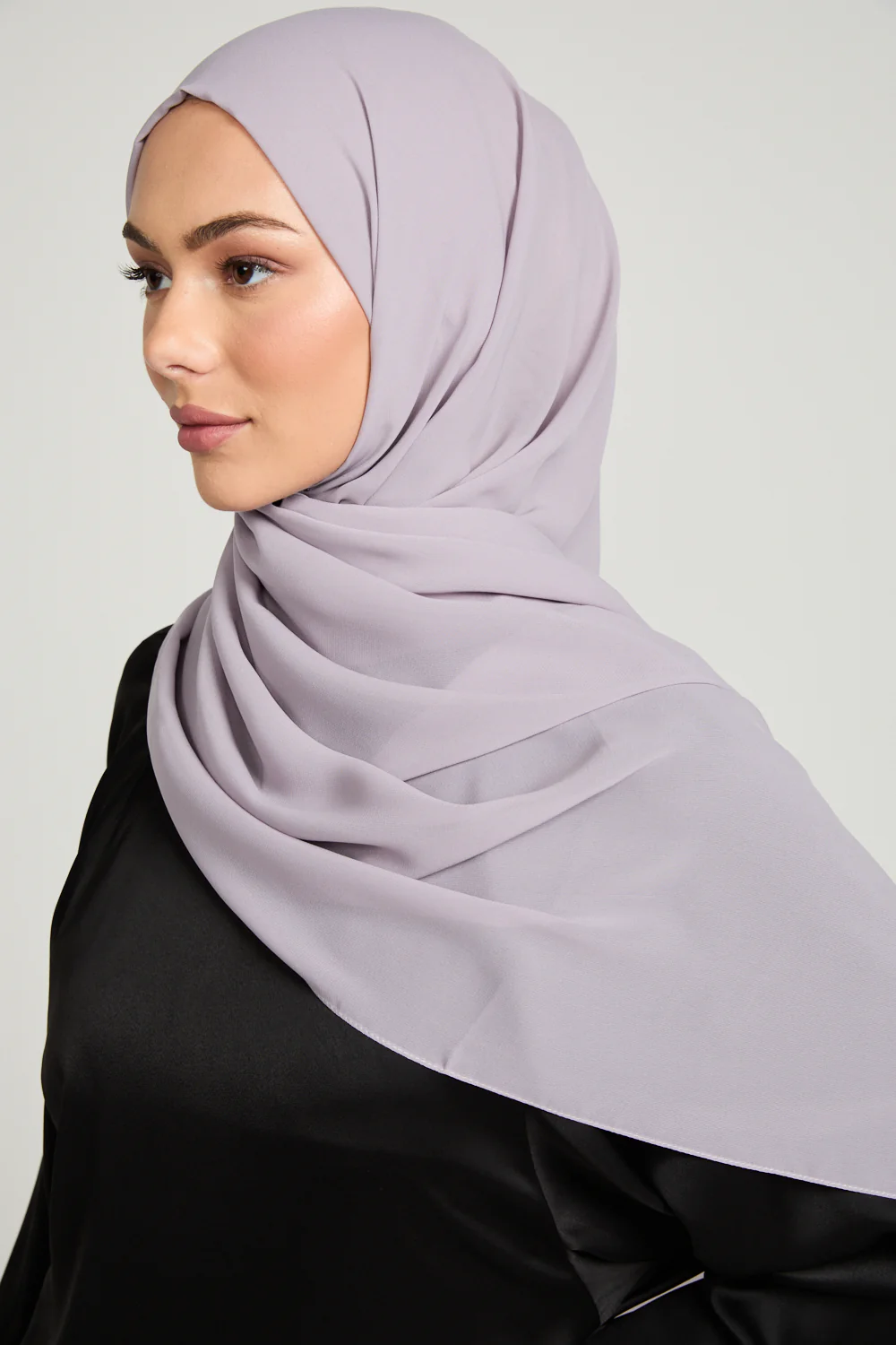 Soft Luxury Georgette Hijab - Dusty Lavender - Image 3