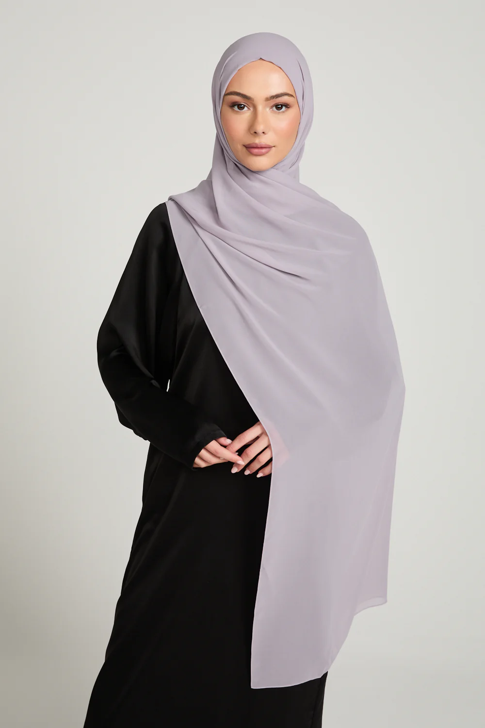 Soft Luxury Georgette Hijab - Dusty Lavender - Image 4