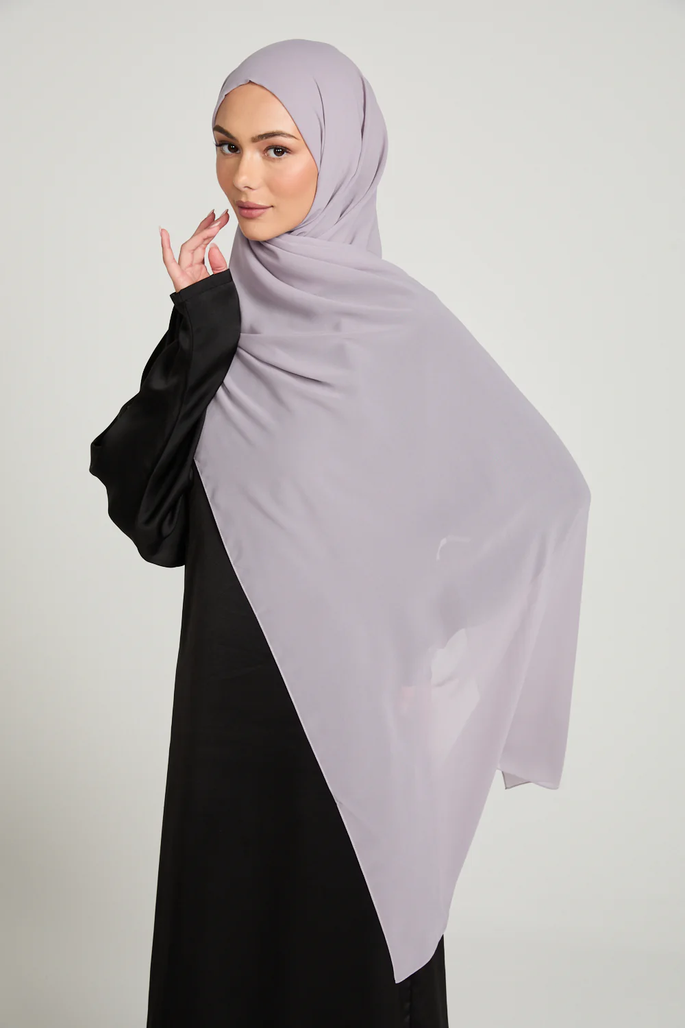 Soft Luxury Georgette Hijab - Dusty Lavender - Image 5