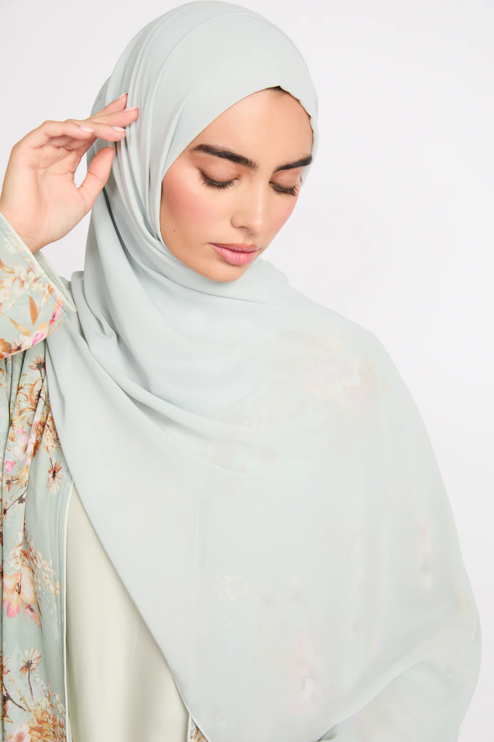 Soft Luxury Georgette Hijab - Frosted Mint - Image 3