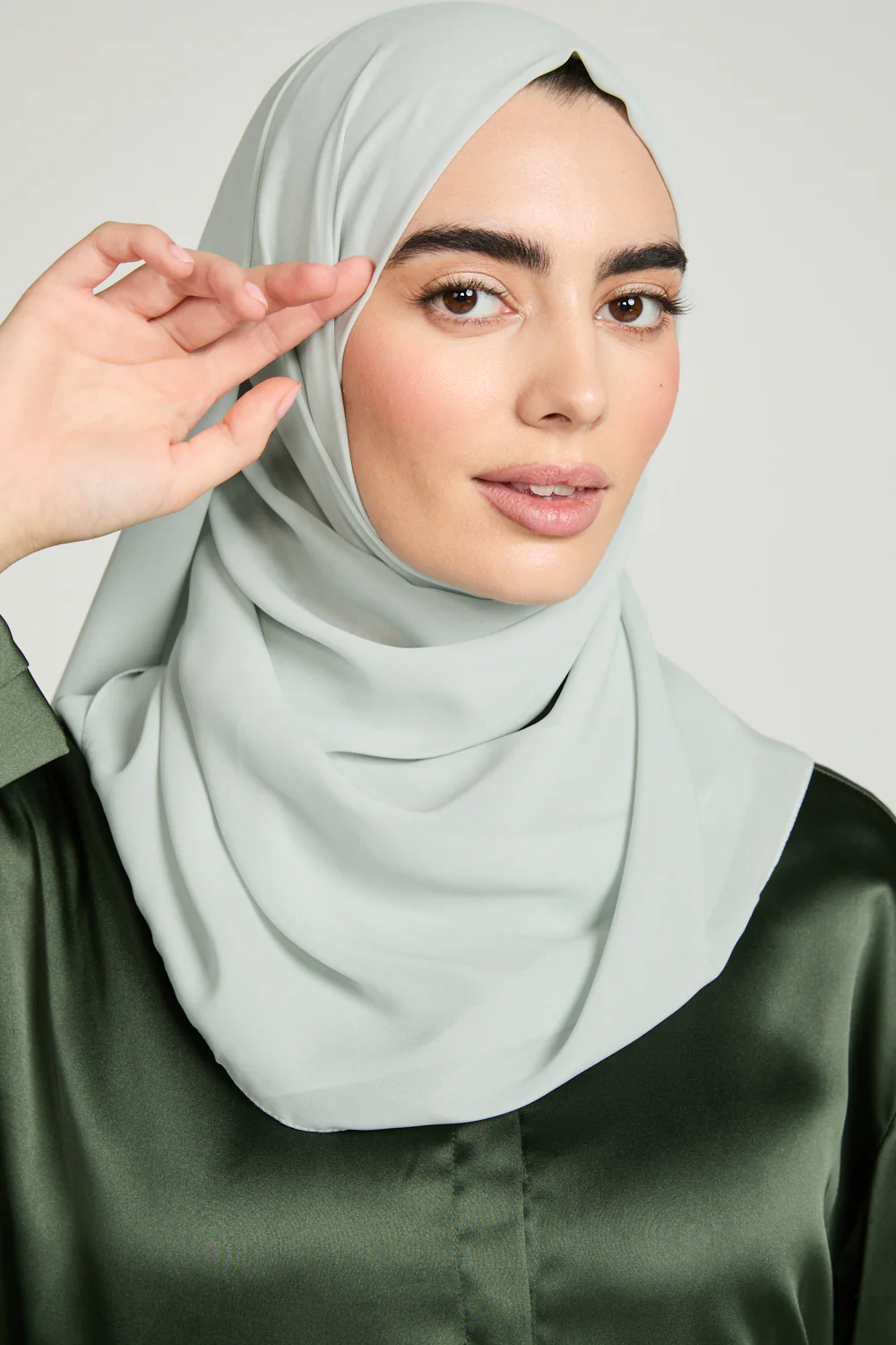 Soft Luxury Georgette Hijab - Frosted Mint - Image 4